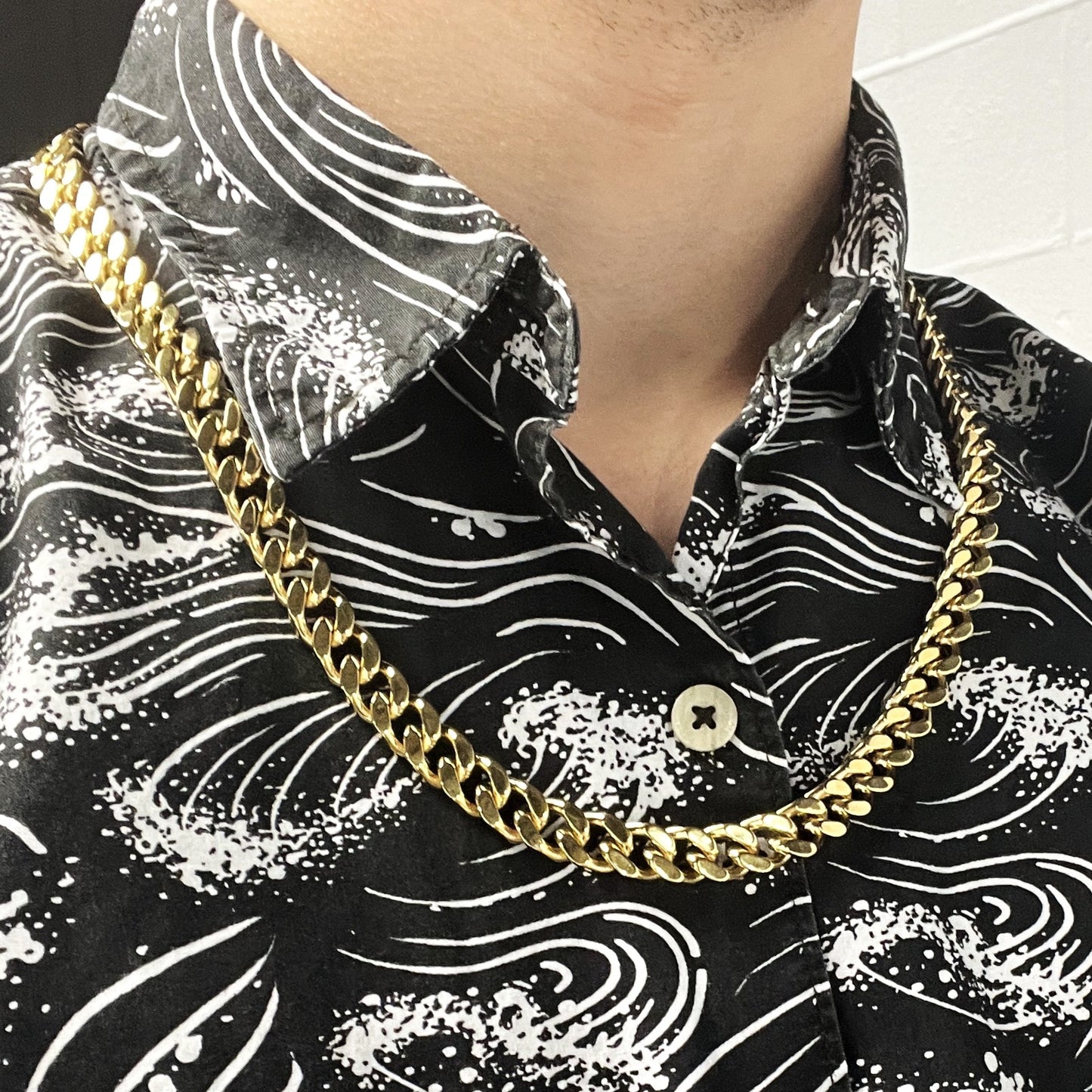 ITALGEM - Gold Plate S. Steel Polished 9.4mm Curb Chain