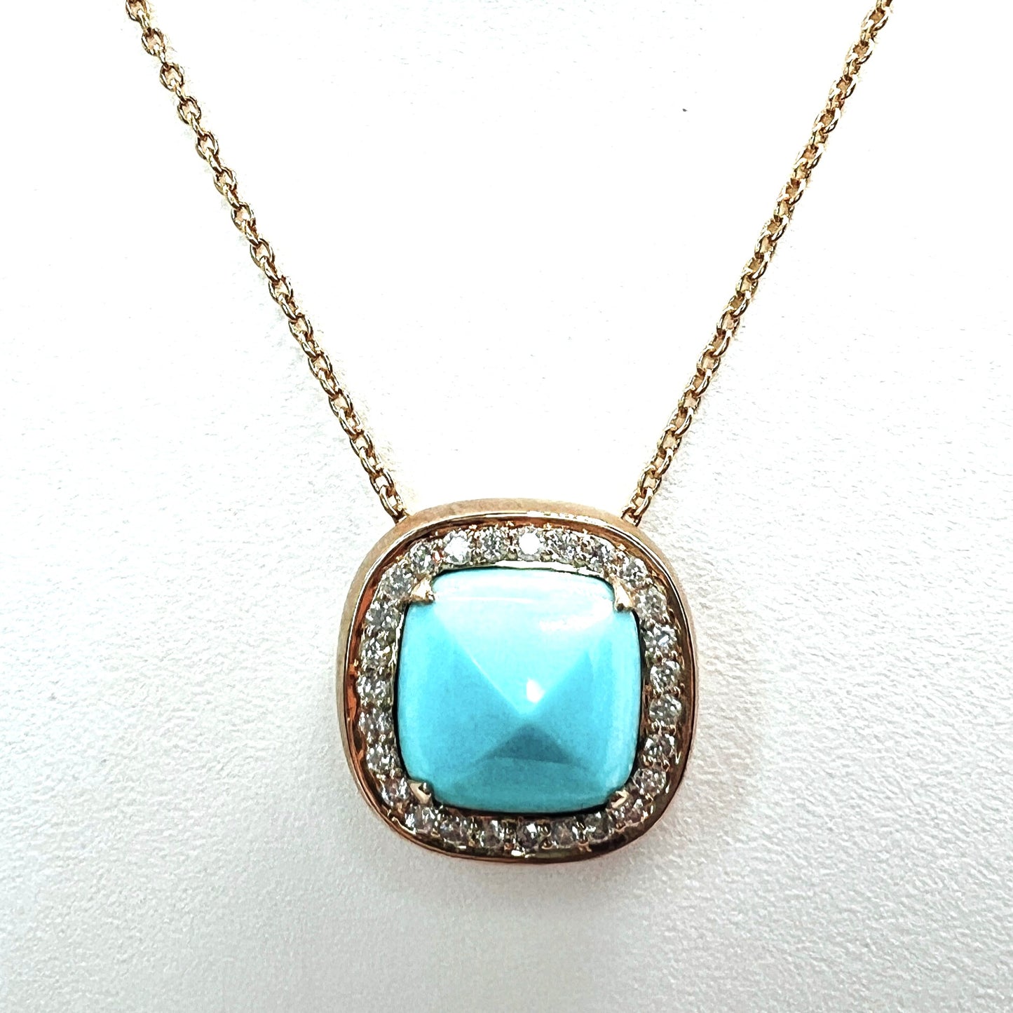 CLARTÉ - "Nedra" 14k Yellow Gold Cushion Pendant with Chain
