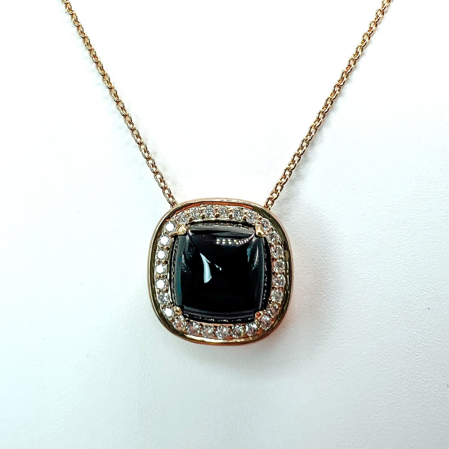 CLARTÉ - "Nedra" 14k Yellow Gold Cushion Pendant with Chain