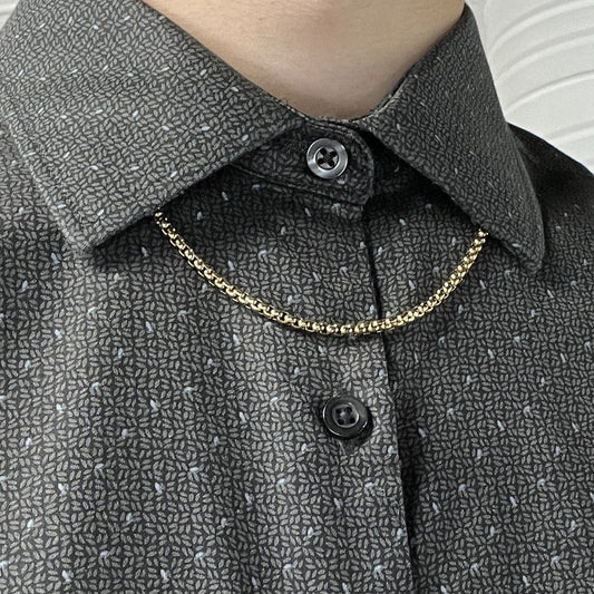 ITALGEM - Gold Stainless Steel 3.5mm Round Box Chain Italgem