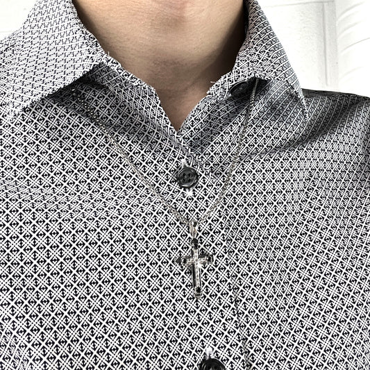 "Jax" Silver Diamond Cross Pendant