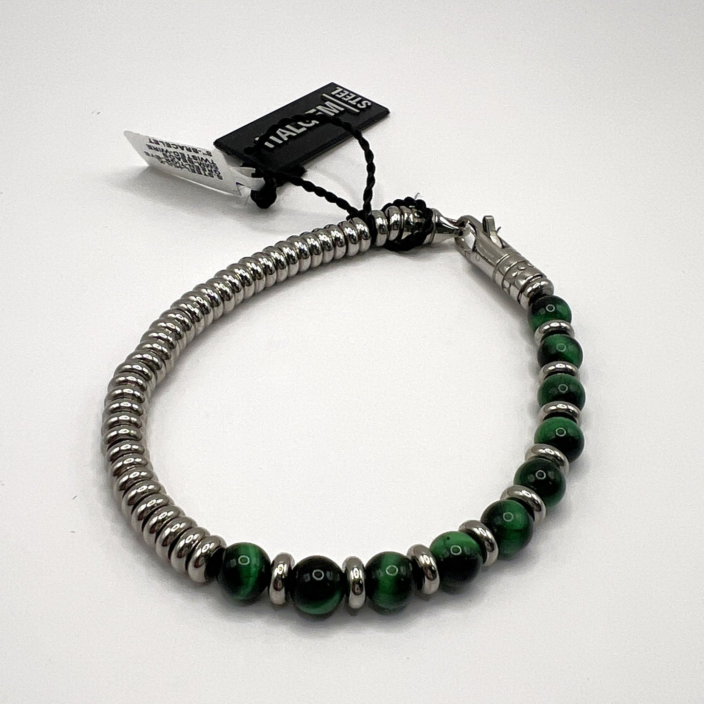 ITALGEM - Kirin Green Tiger Eye Bead Bracelet