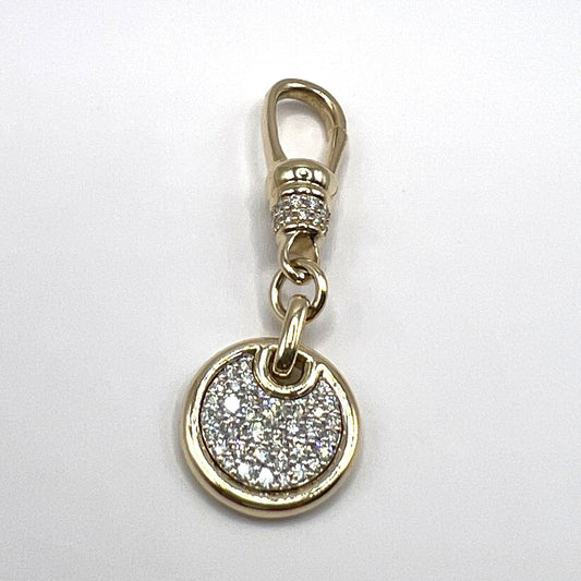"Felicity" Coin Tag Pendant in 14K Two-Tone Gold with Diamonds Aspery & Guldag