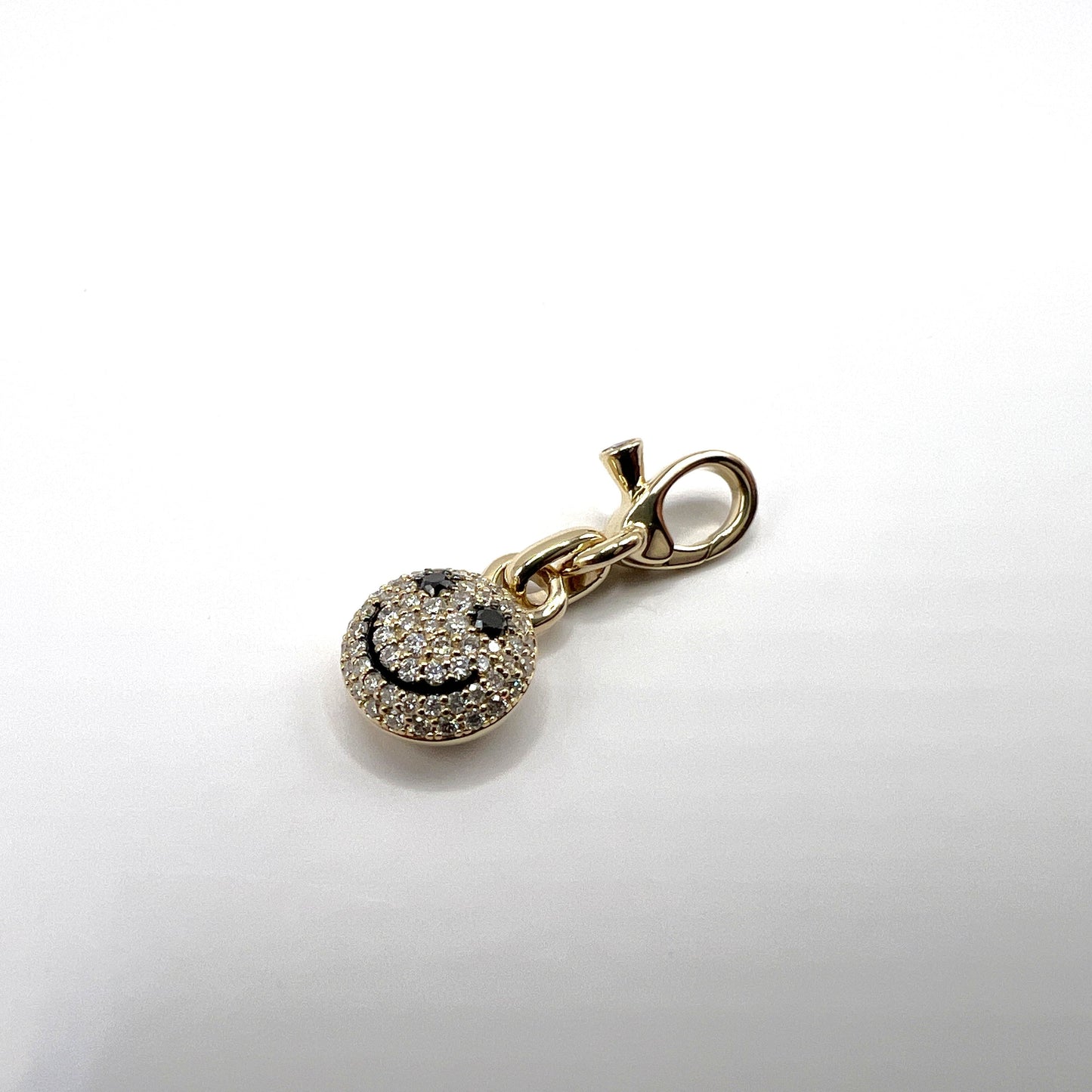 "Vera" Mini Smiley Face Charm in 14K Yellow Gold with Diamond Clasp Aspery & Guldag