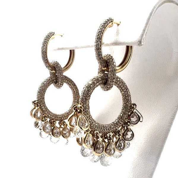 CLARTÉ - "Carla" 14k Yellow Gold Diamond Dangle Hoop Earrings & Pendant Clarté