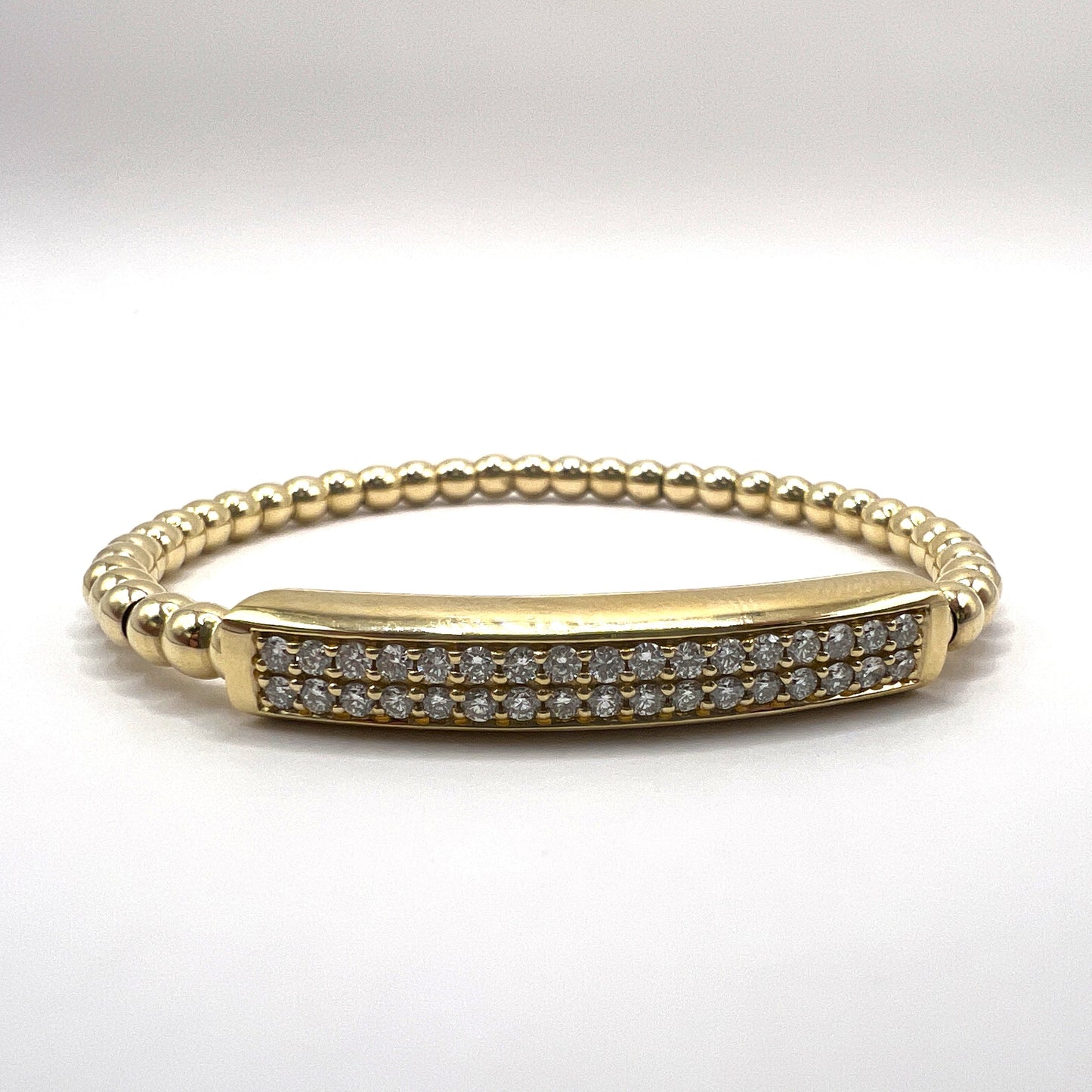 "Lydia" Diamond Bar Bead Bracelet in 14K Yellow Gold Aspery & Guldag