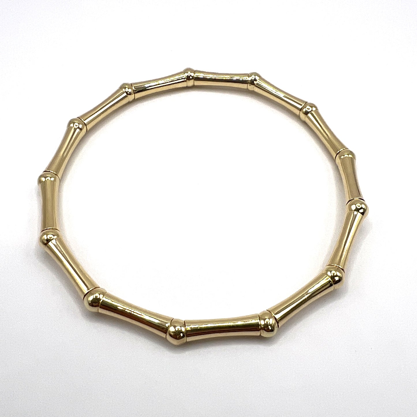 Stretch 18K Gold Bamboo Bracelet