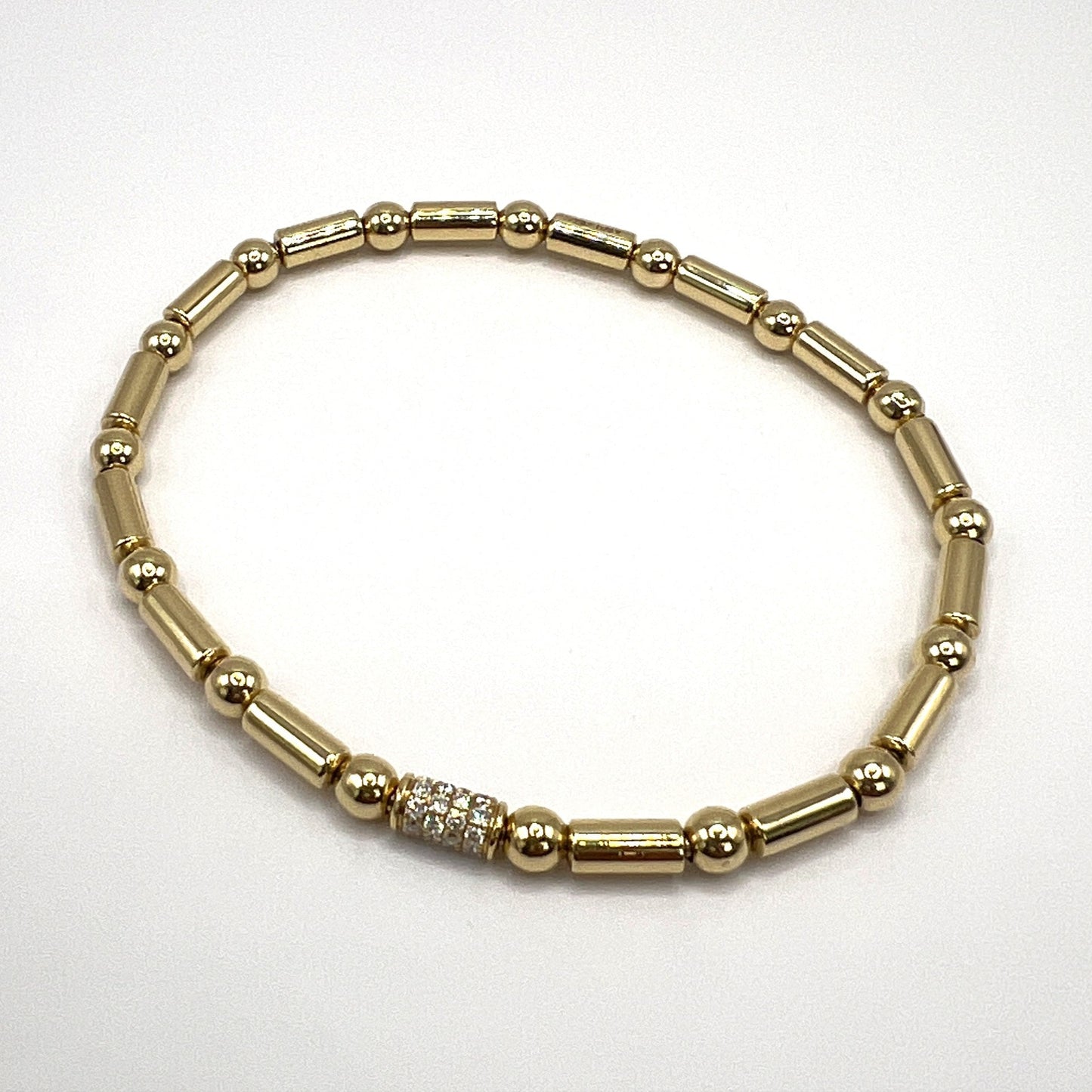 Stretch 18K Gold Diamond Bracelet