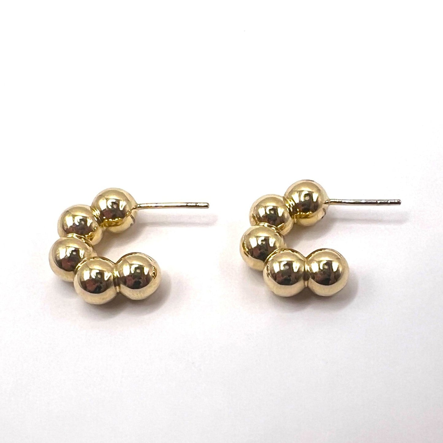 "Zenya" 14K Yellow Gold Beaded Earrings