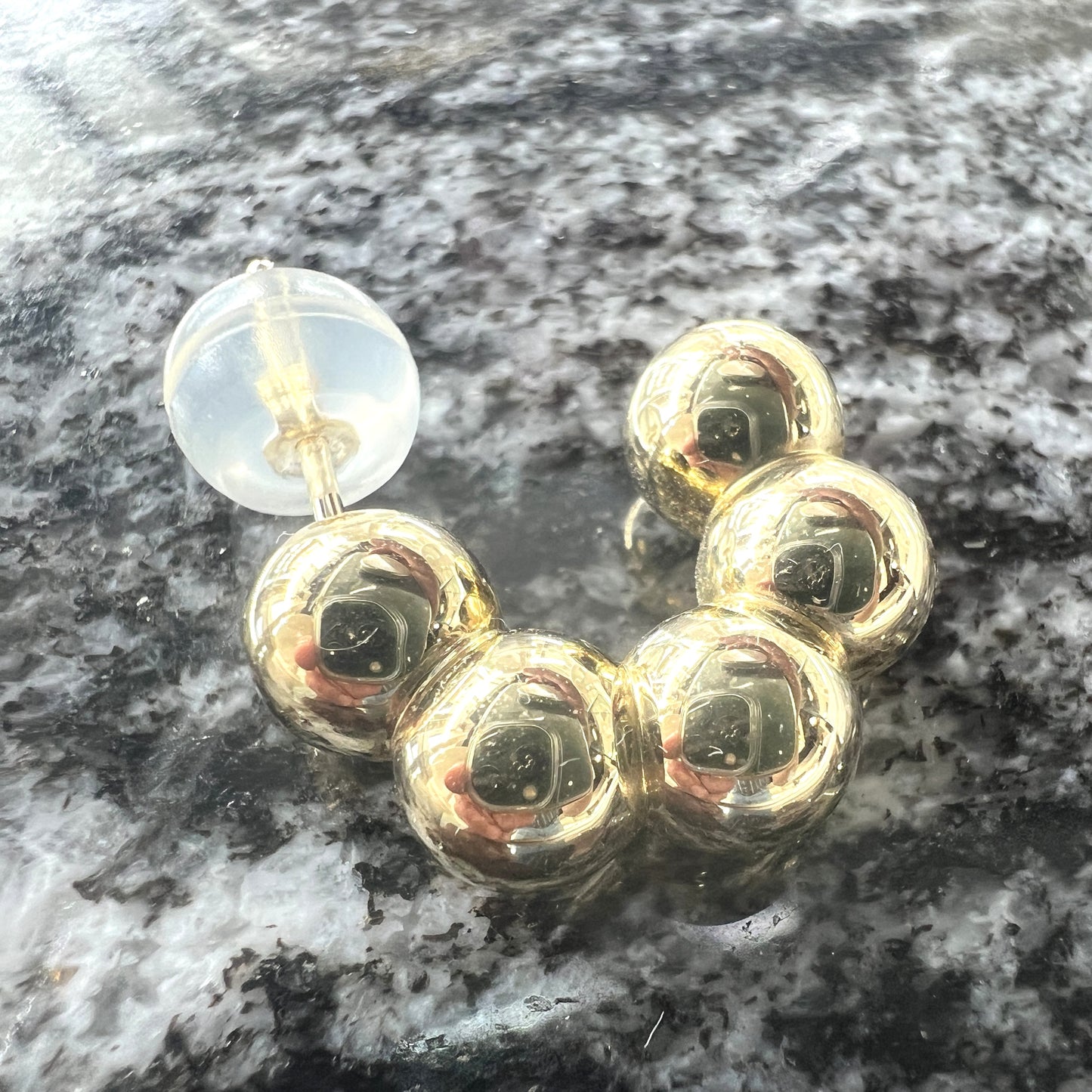 "Zenya" 14K Yellow Gold Beaded Earrings