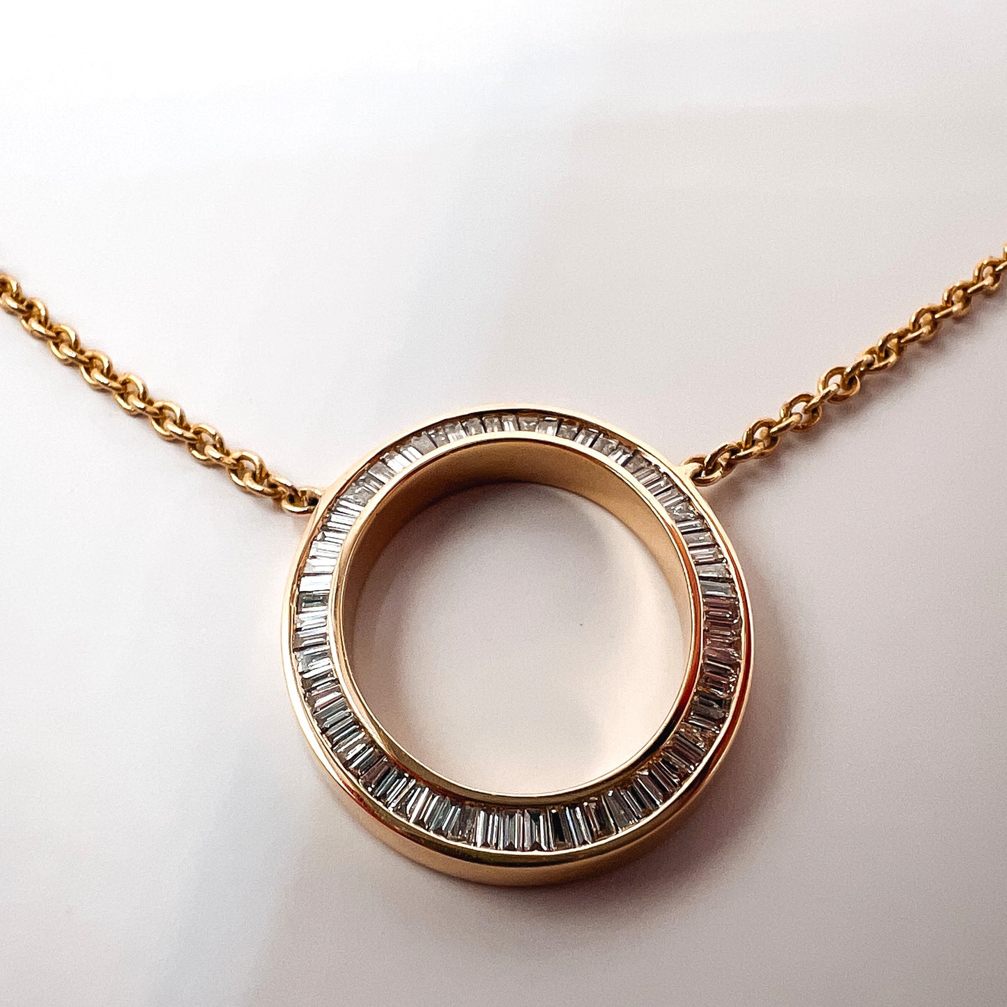 "Gloria" Diamond and Gemstone Ring Pendant Necklace in 14K Gold