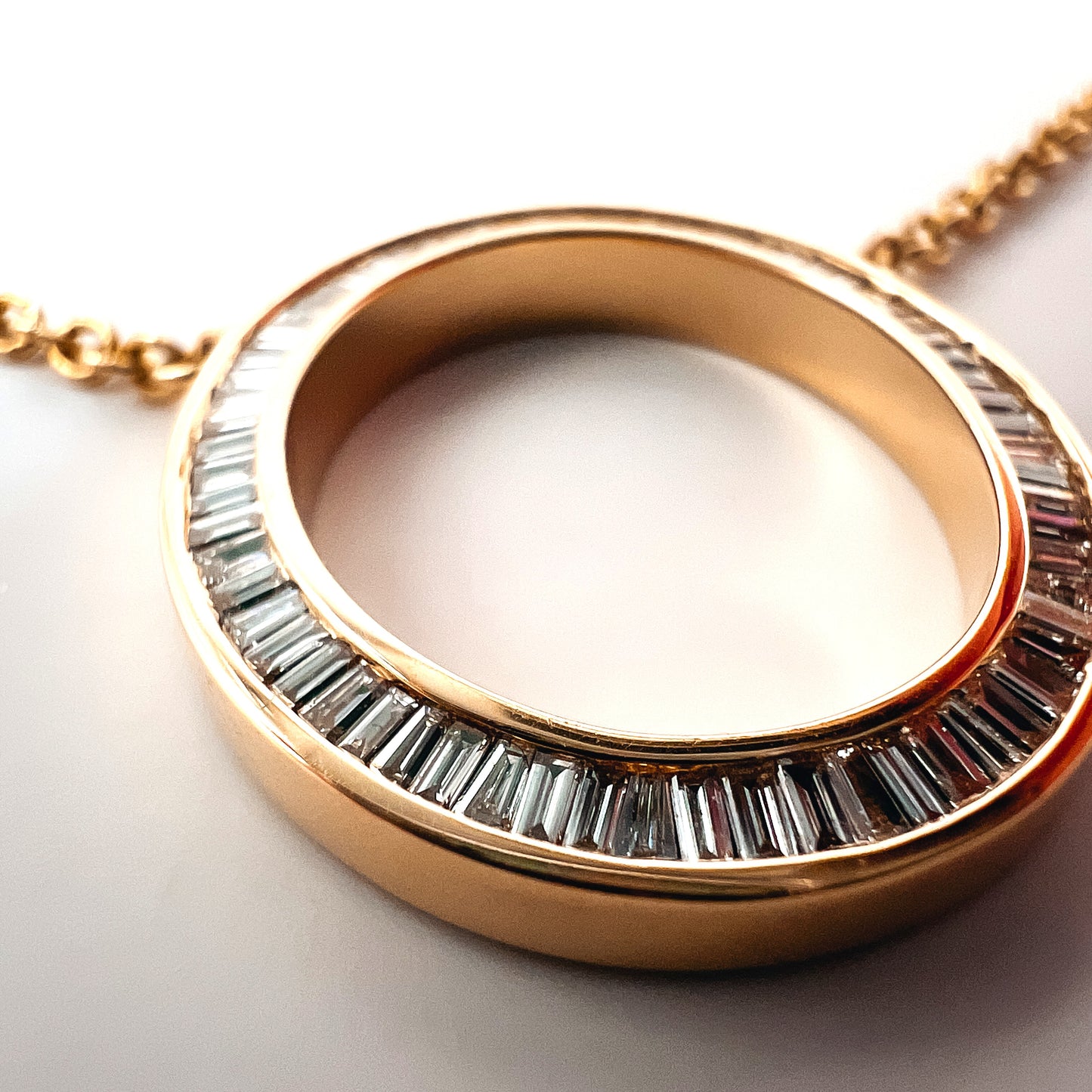 "Gloria" Diamond and Gemstone Ring Pendant Necklace in 14K Gold