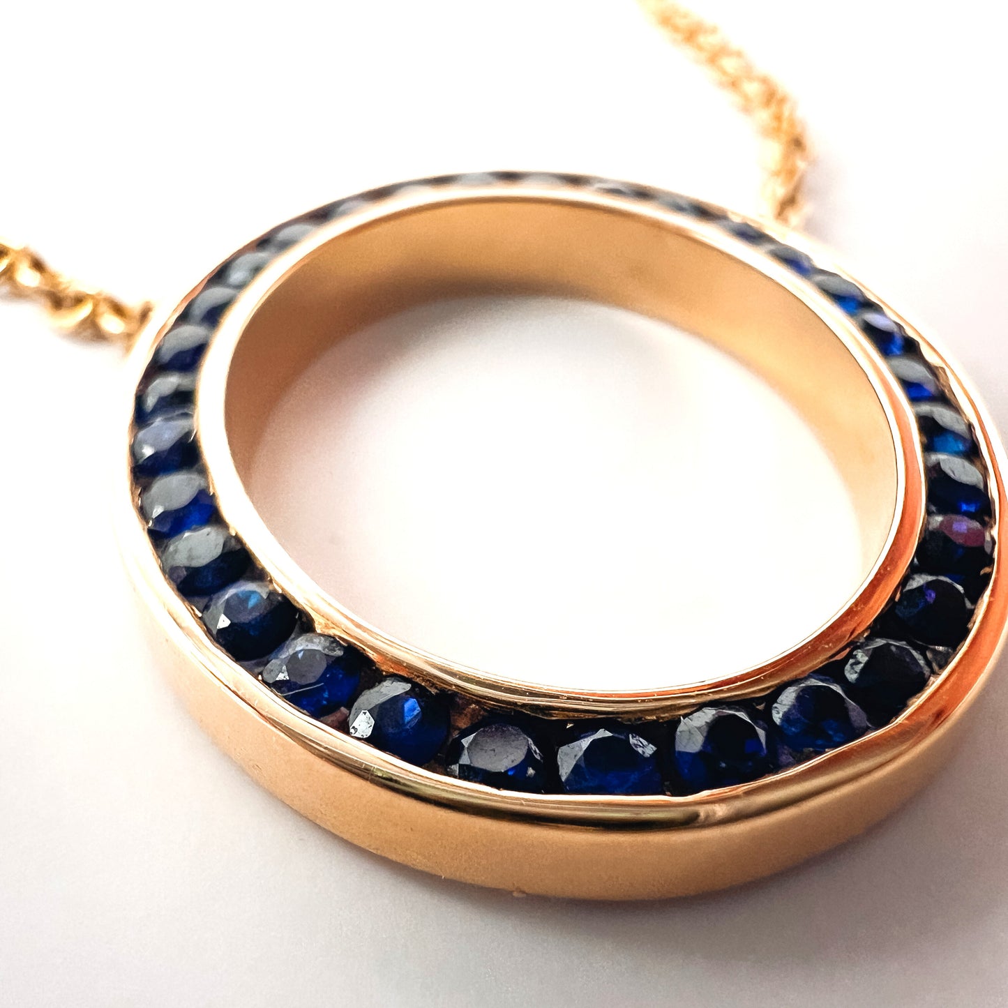 "Gloria" Diamond and Gemstone Ring Pendant Necklace in 14K Gold