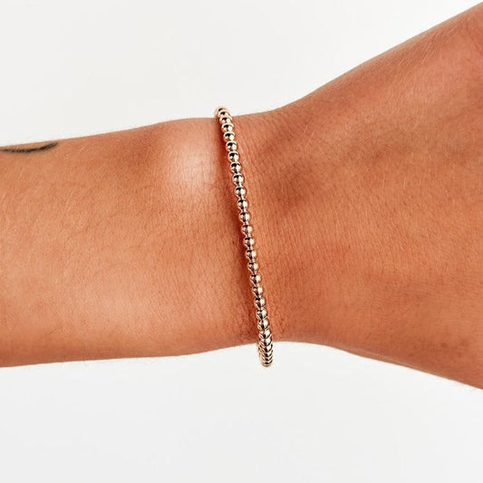 Stretch 18K Gold Bead Bracelet (3mm) Platini