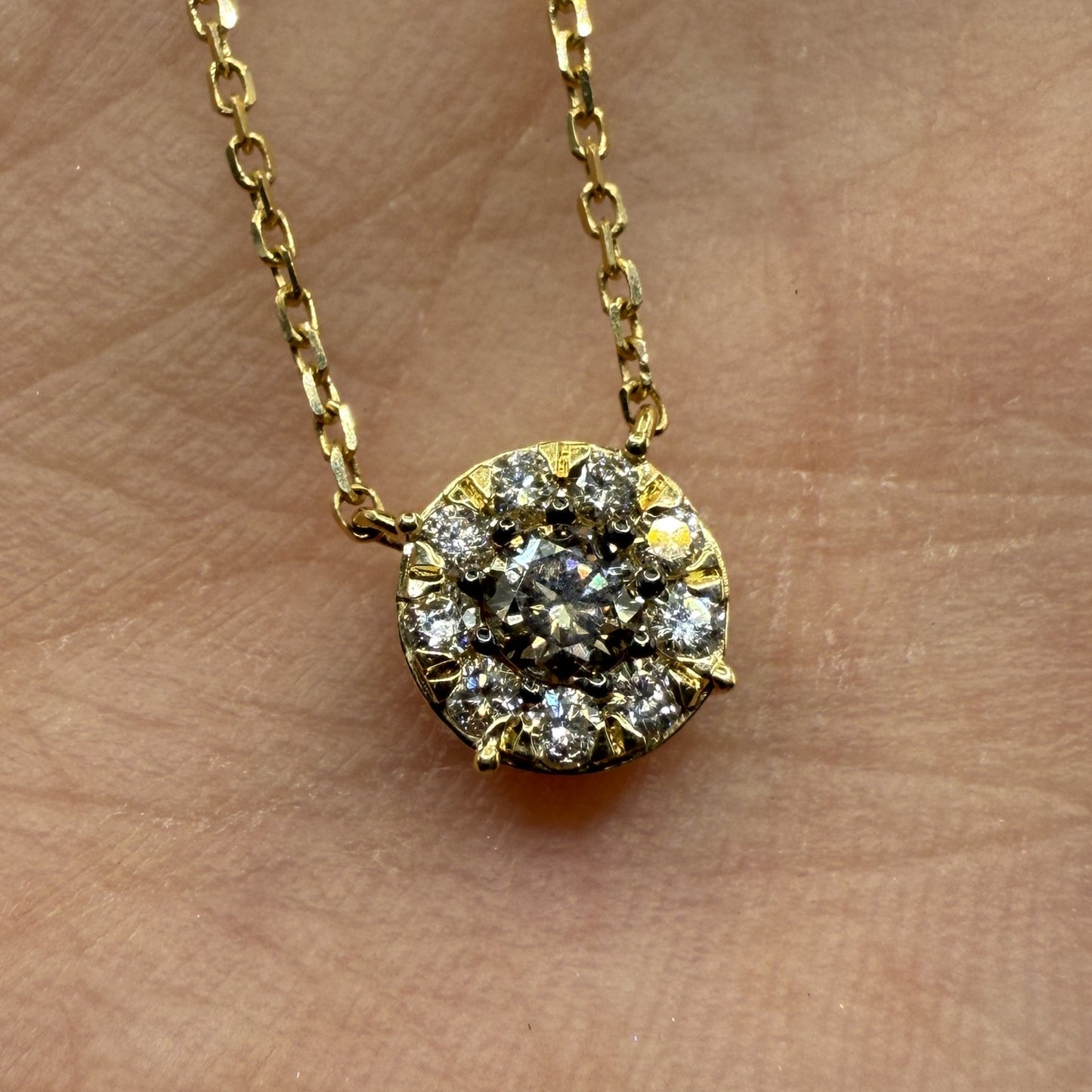 "Nara" 18k Yellow Gold and Diamond Necklace