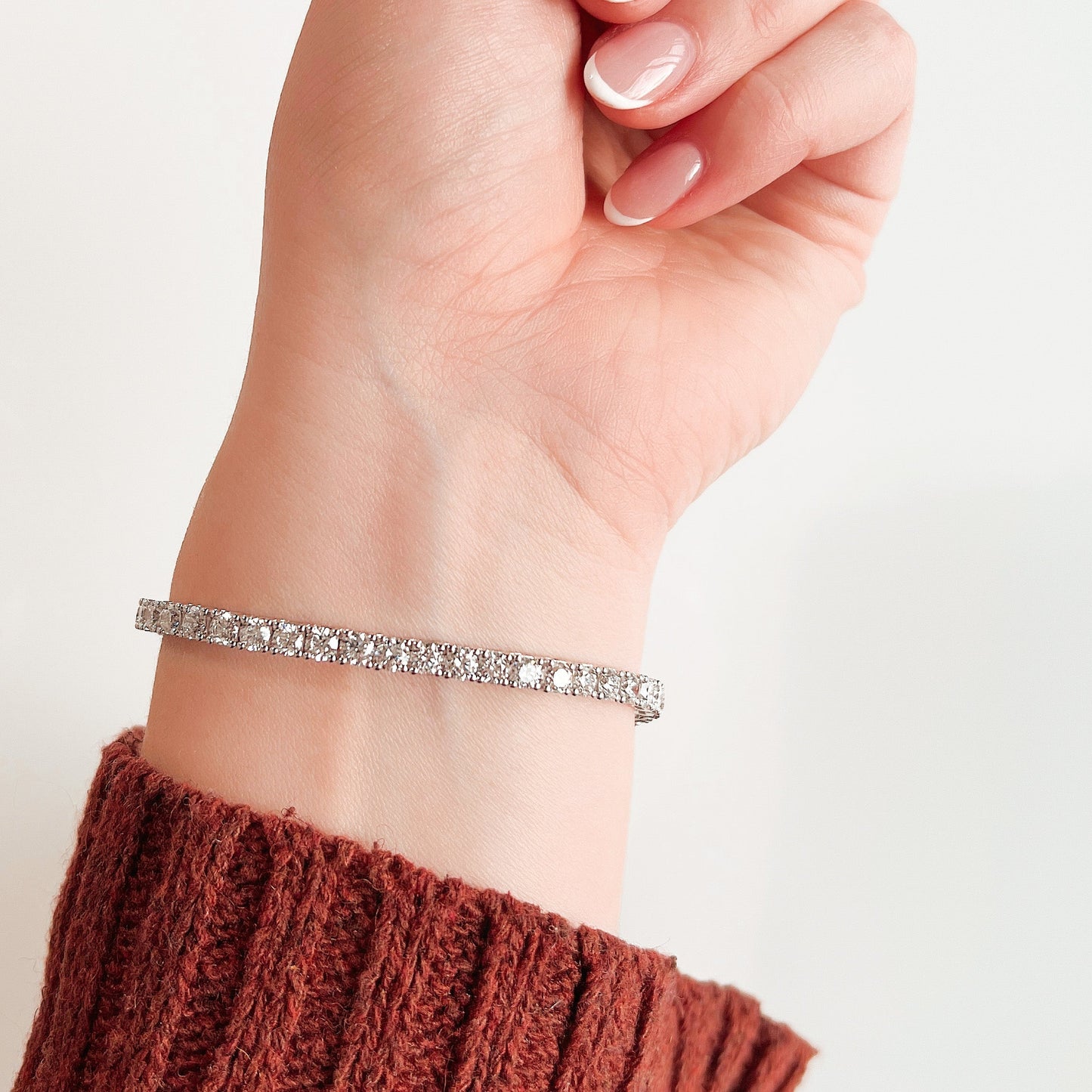 8.12ct Tennis Bracelet - Lab-Grown Diamonds in 14K White Gold