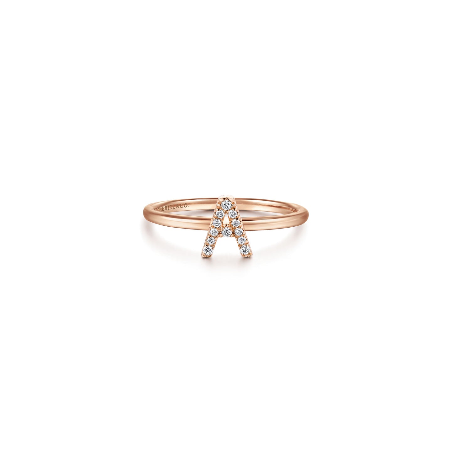 Gabriel - 14K Gold Pavé Diamond Initial Ring