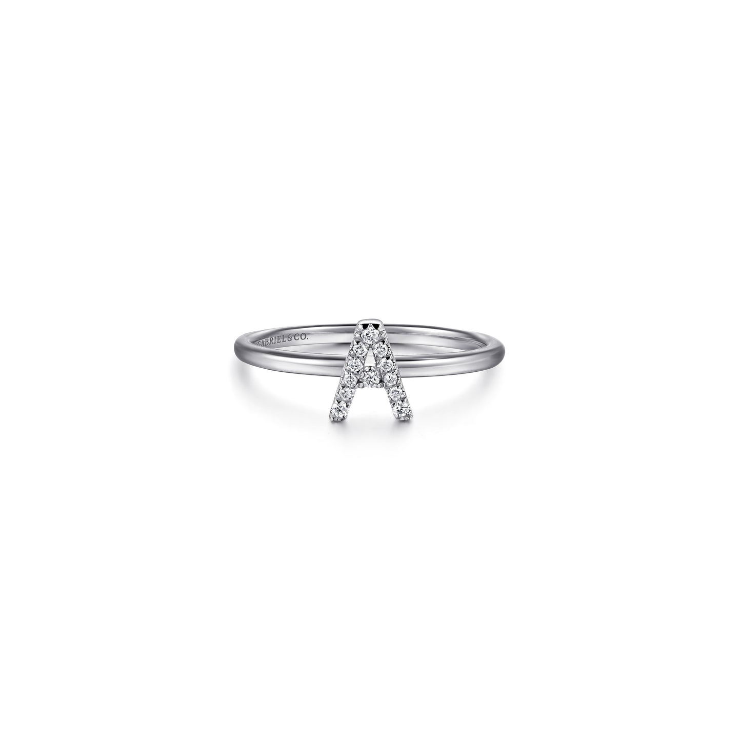 Gabriel - 14K Gold Pavé Diamond Initial Ring