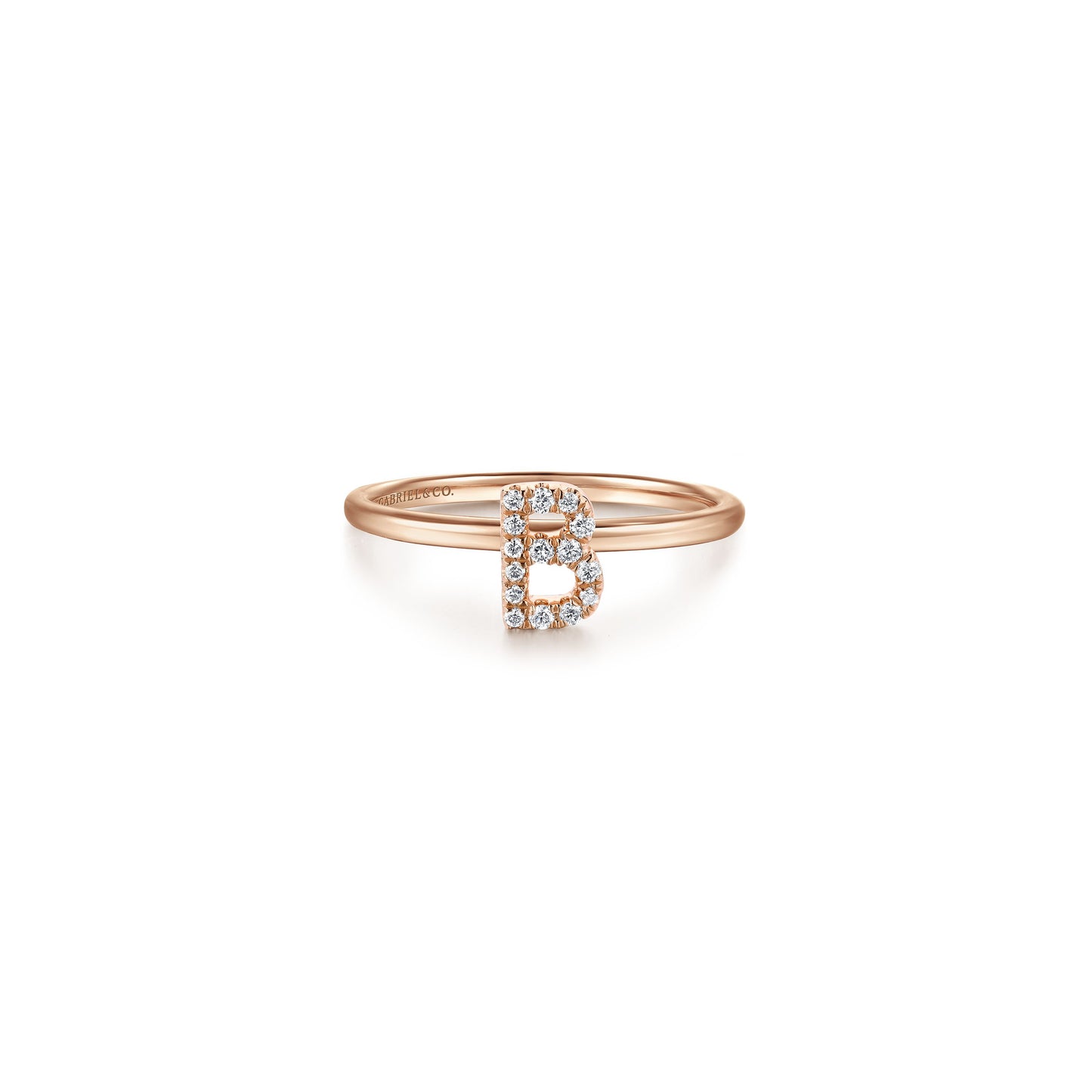 Gabriel - 14K Gold Pavé Diamond Initial Ring