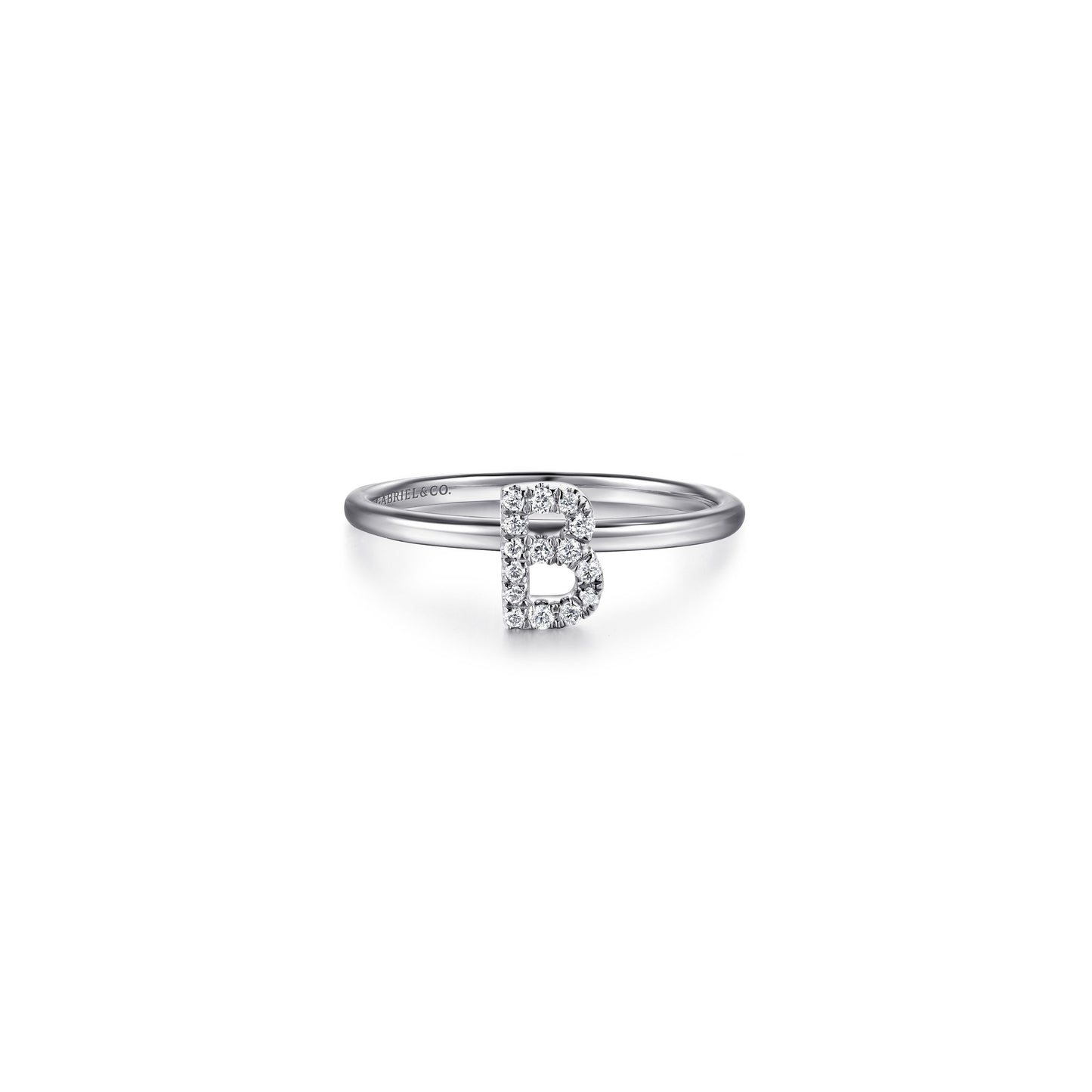 Gabriel - 14K Gold Pavé Diamond Initial Ring