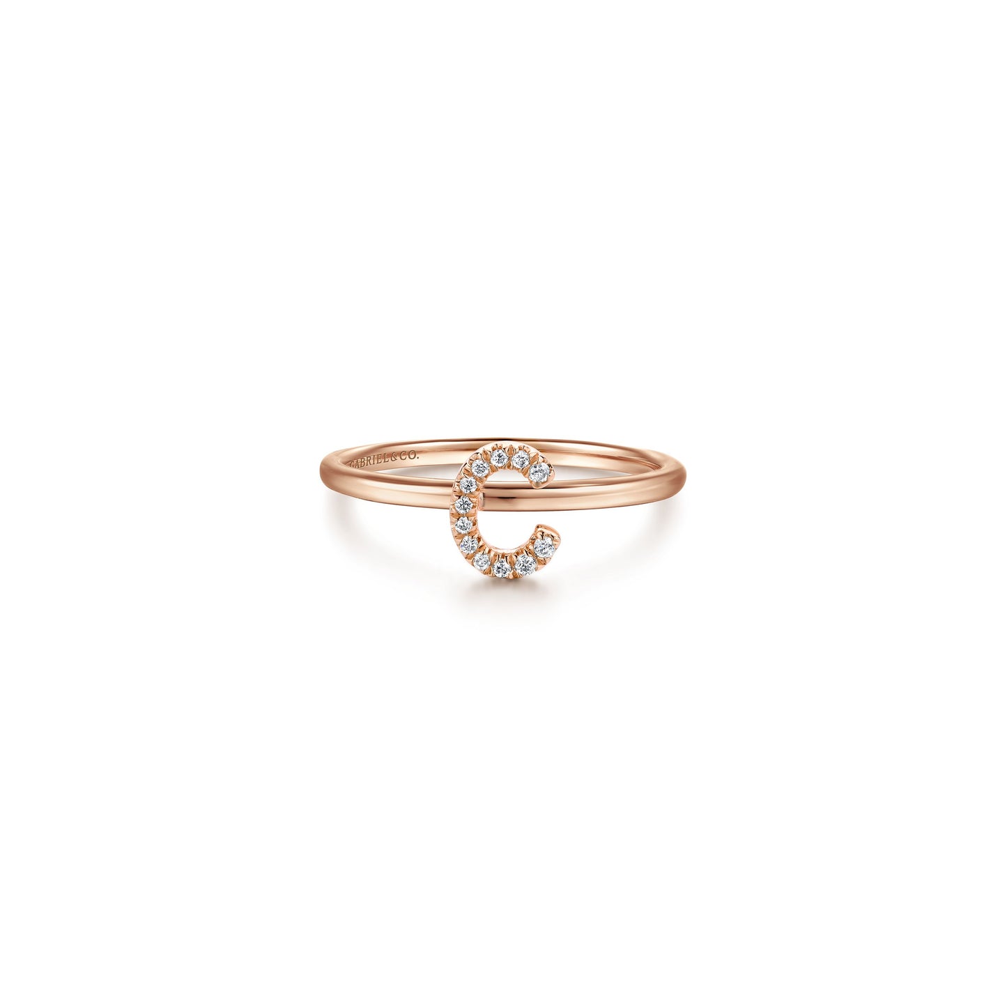 Gabriel - 14K Gold Pavé Diamond Initial Ring