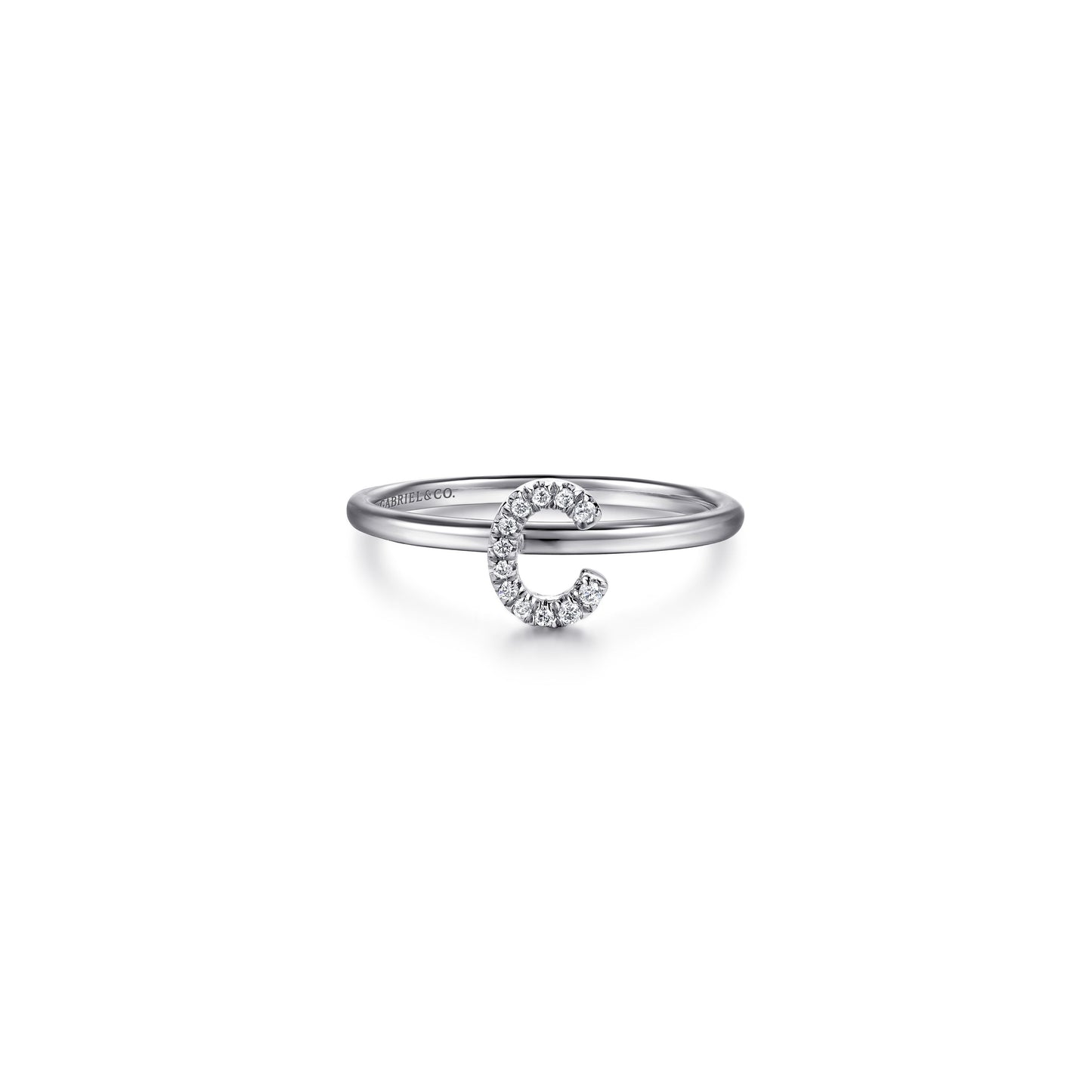 Gabriel - 14K Gold Pavé Diamond Initial Ring