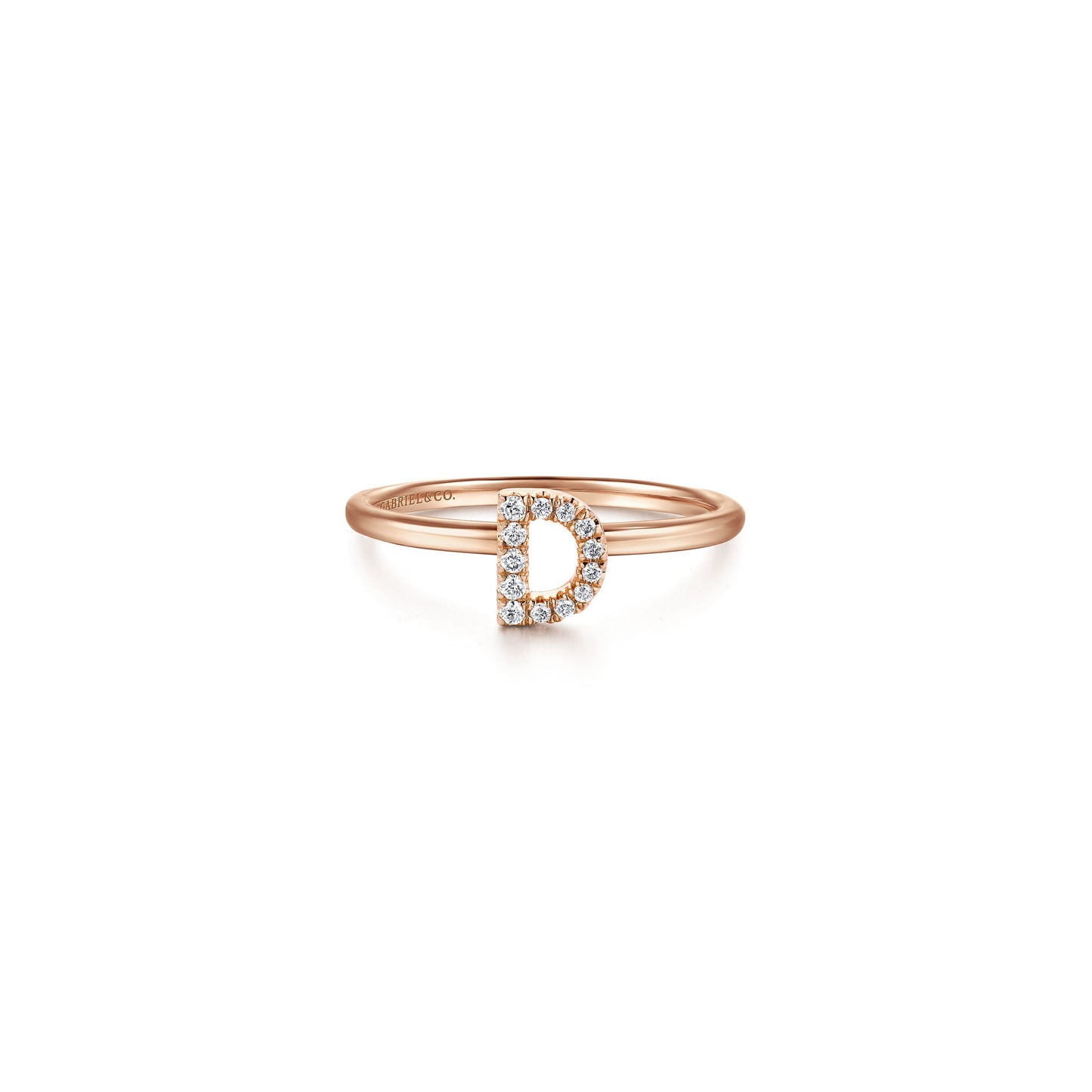 Gabriel - 14K Gold Pavé Diamond Initial Ring