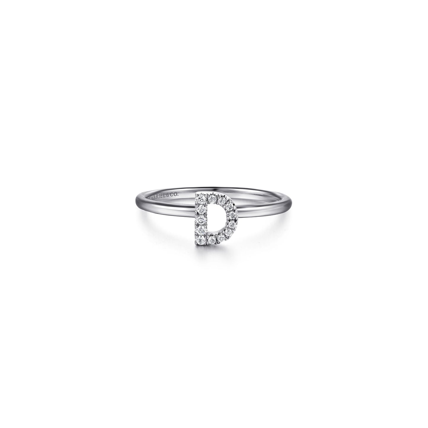 Gabriel - 14K Gold Pavé Diamond Initial Ring
