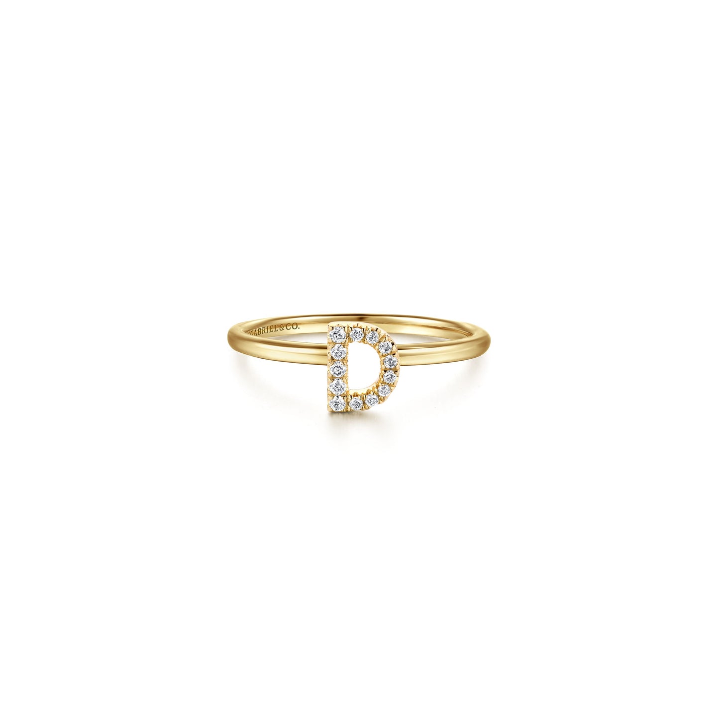 Gabriel - 14K Gold Pavé Diamond Initial Ring