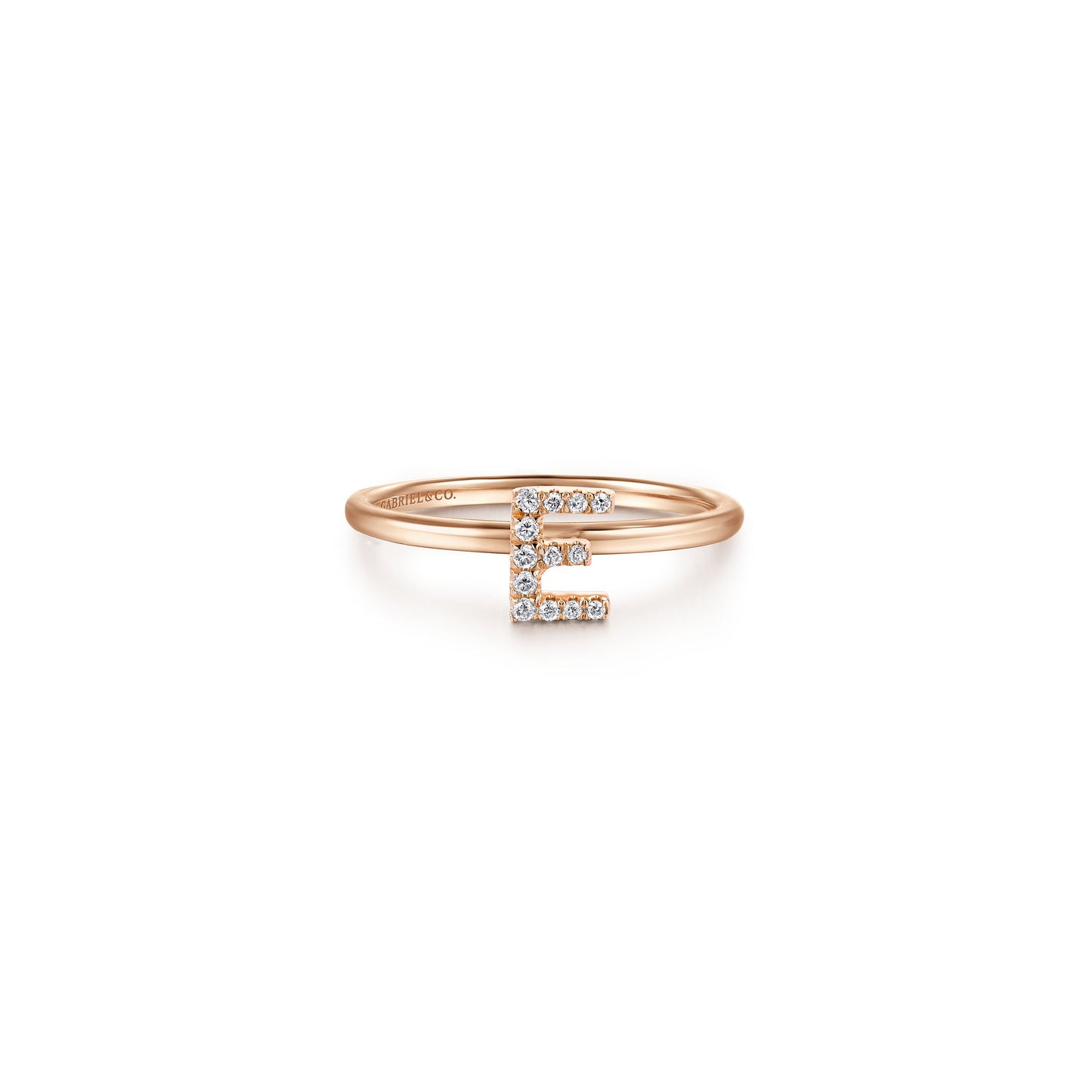Gabriel - 14K Gold Pavé Diamond Initial Ring