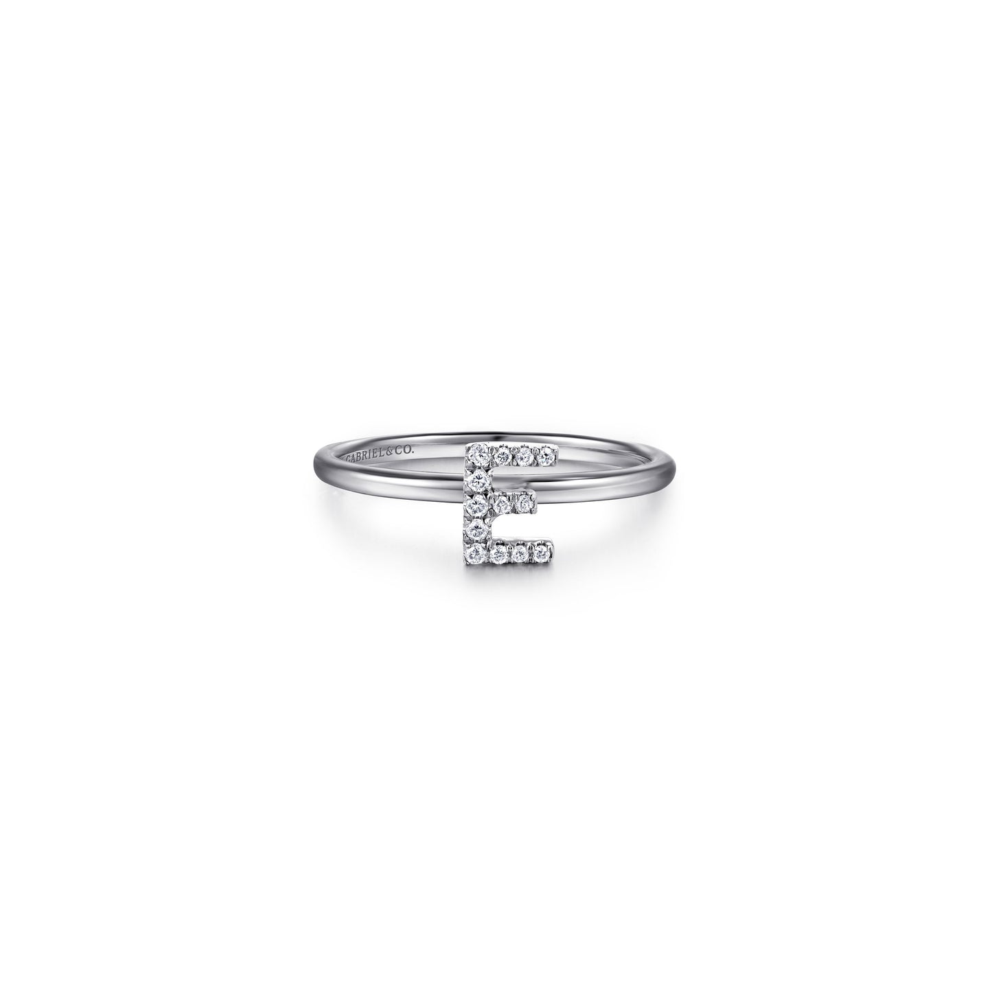 Gabriel - 14K Gold Pavé Diamond Initial Ring