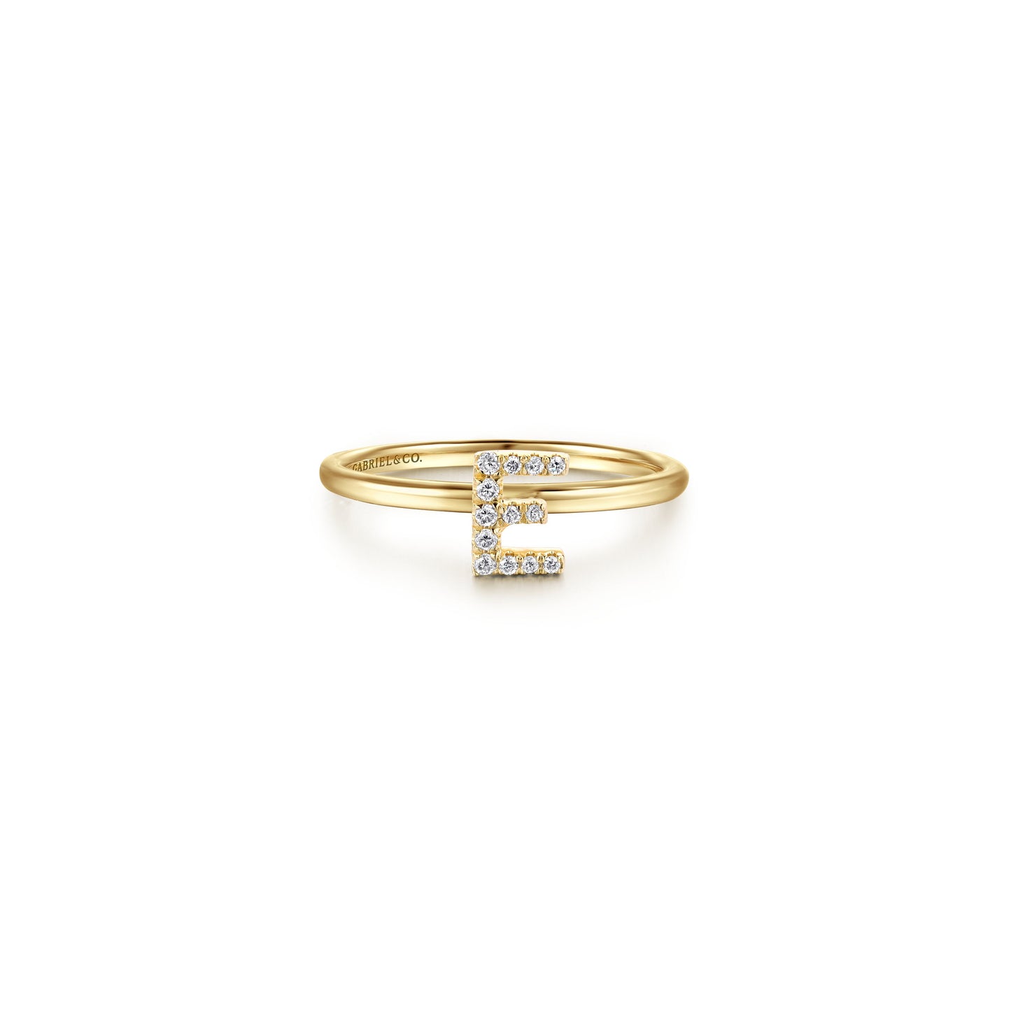 Gabriel - 14K Gold Pavé Diamond Initial Ring