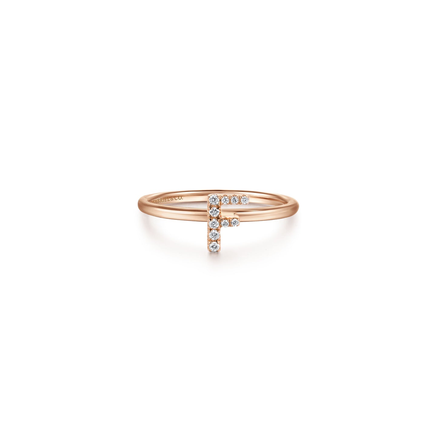 Gabriel - 14K Gold Pavé Diamond Initial Ring