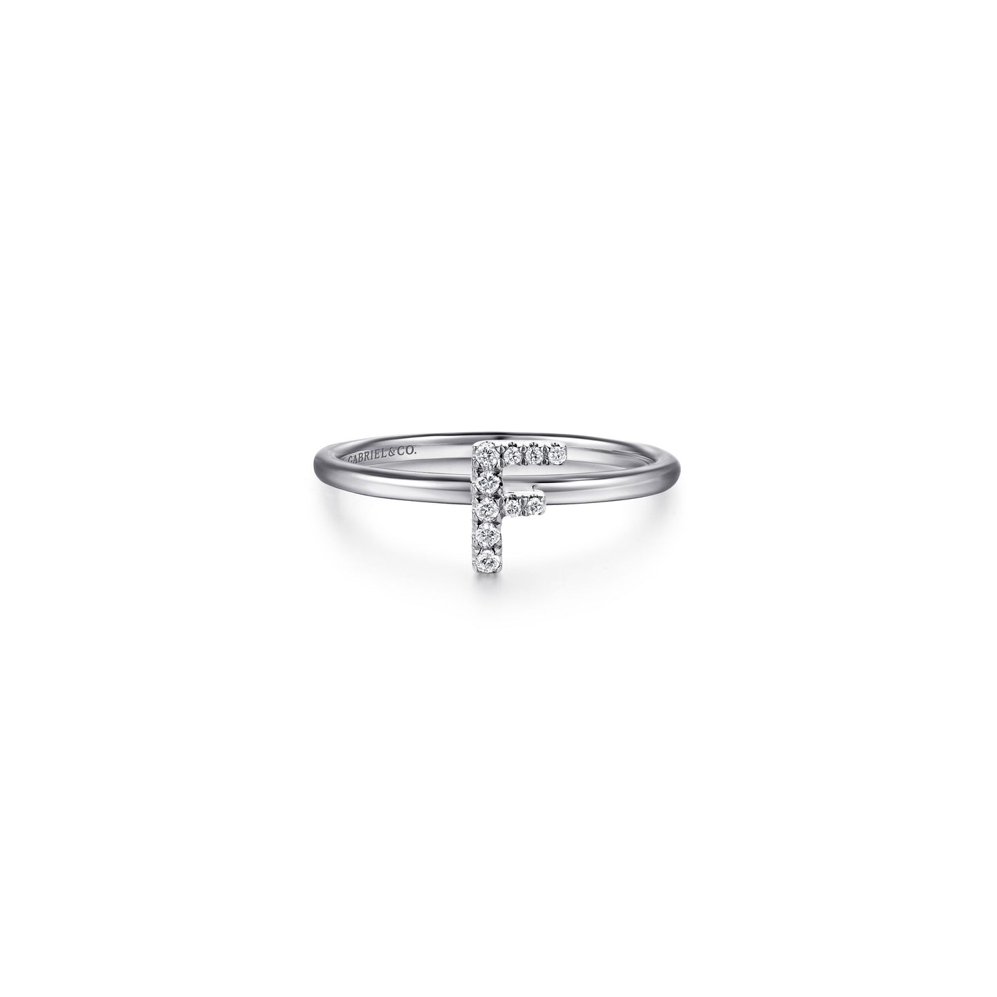 Gabriel - 14K Gold Pavé Diamond Initial Ring
