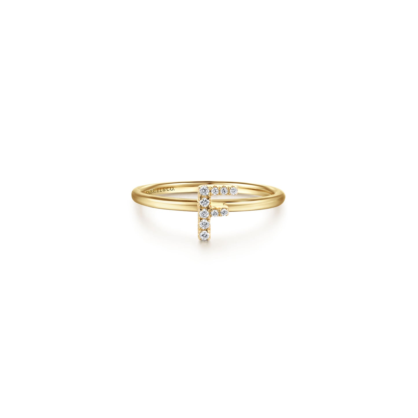 Gabriel - 14K Gold Pavé Diamond Initial Ring