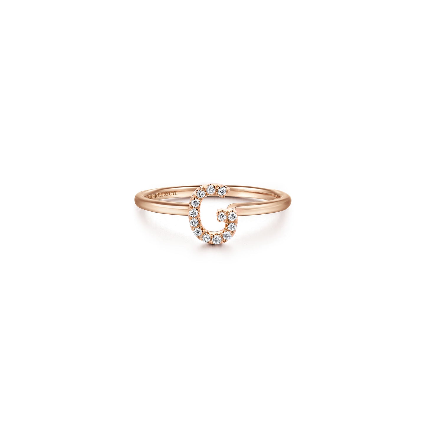 Gabriel - 14K Gold Pavé Diamond Initial Ring