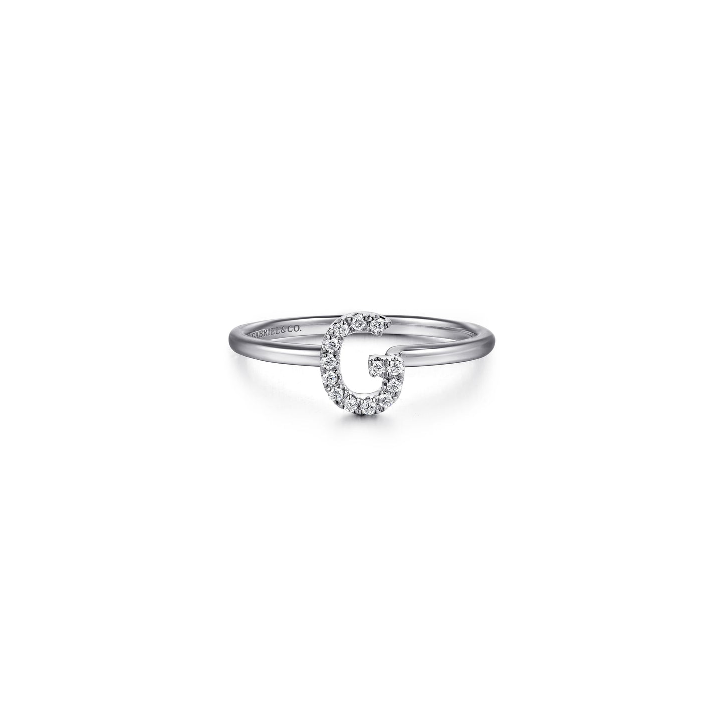 Gabriel - 14K Gold Pavé Diamond Initial Ring