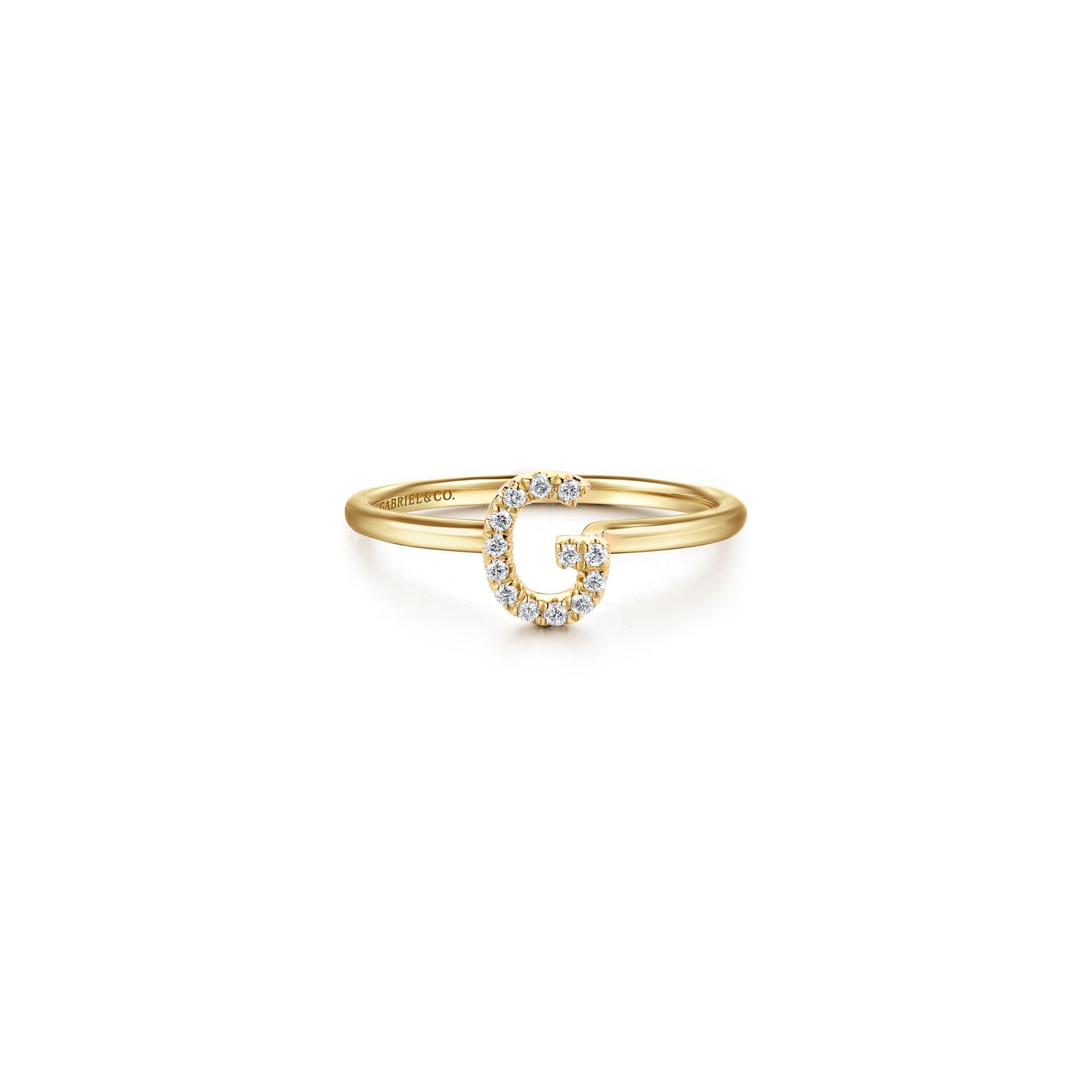 Gabriel - 14K Gold Pavé Diamond Initial Ring