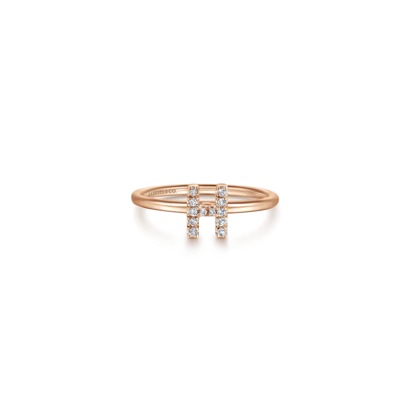 Gabriel - 14K Gold Pavé Diamond Initial Ring