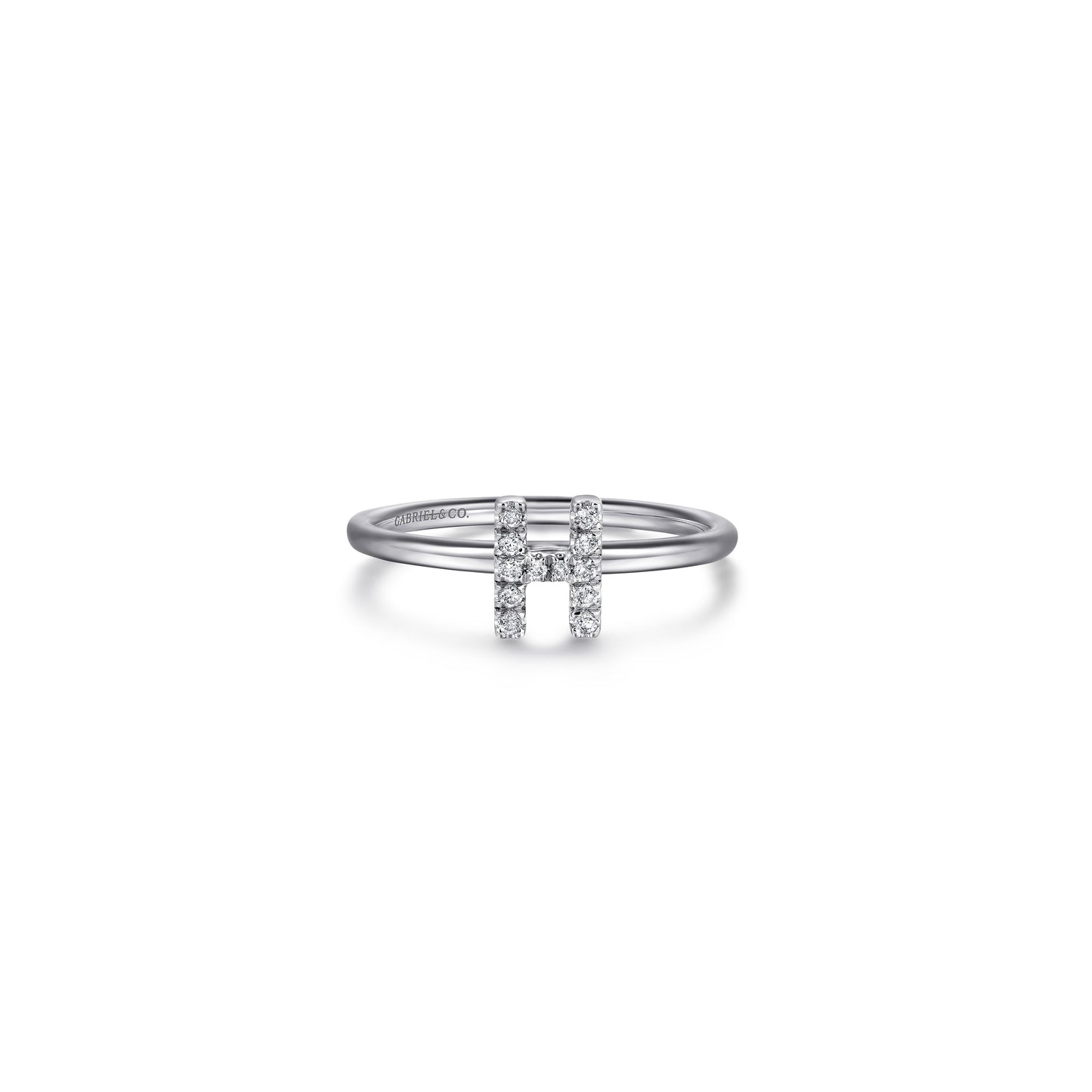 Gabriel - 14K Gold Pavé Diamond Initial Ring