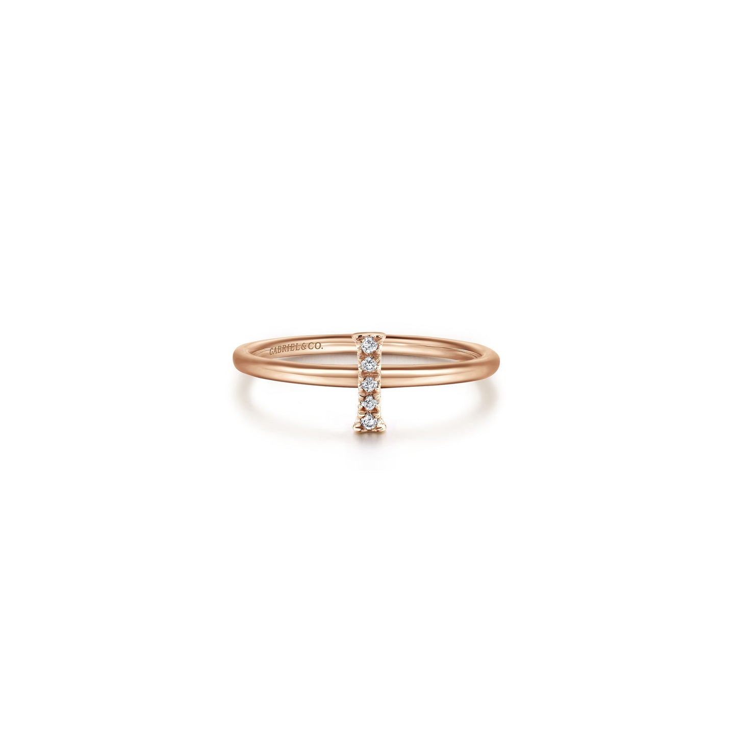 Gabriel - 14K Gold Pavé Diamond Initial Ring
