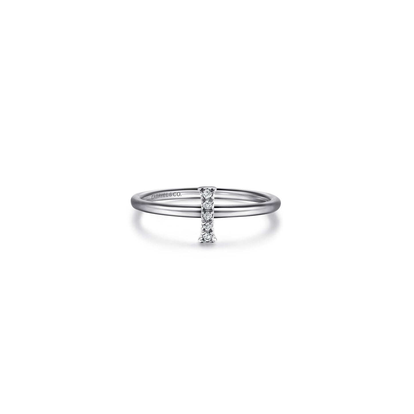 Gabriel - 14K Gold Pavé Diamond Initial Ring