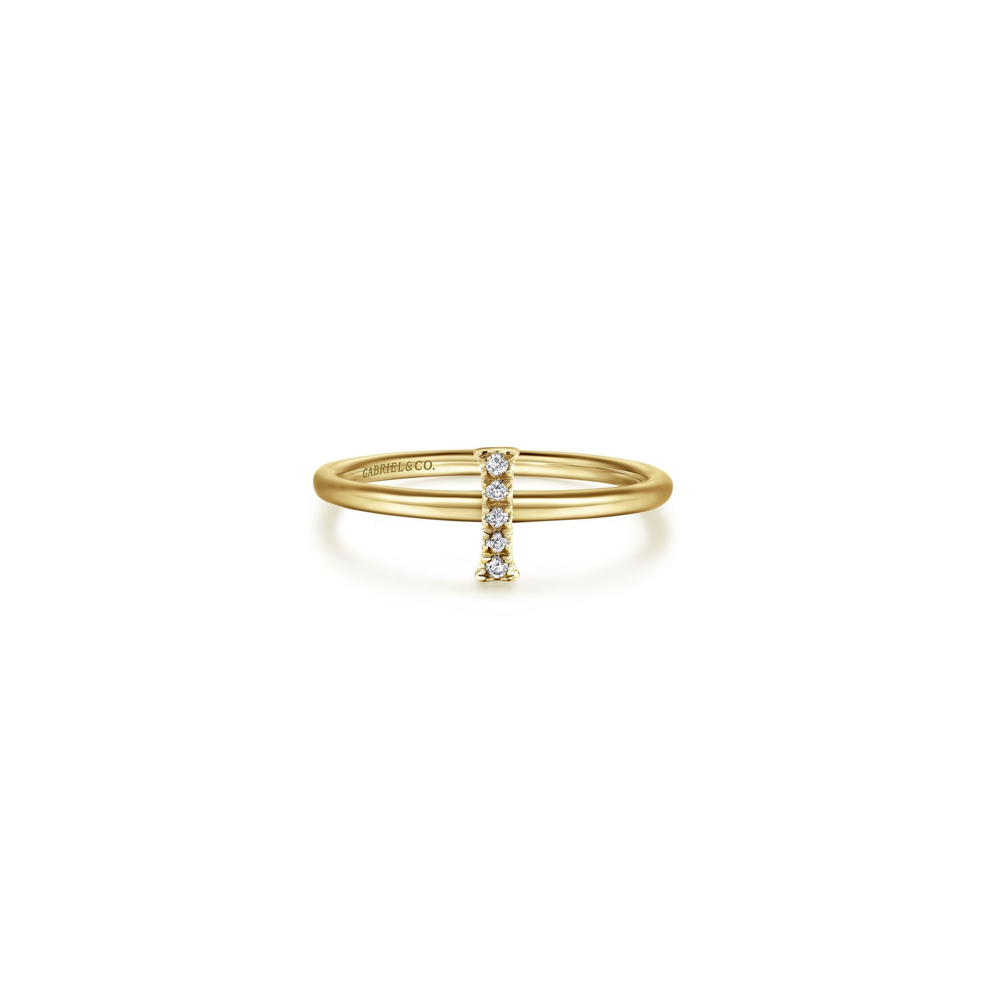 Gabriel - 14K Gold Pavé Diamond Initial Ring