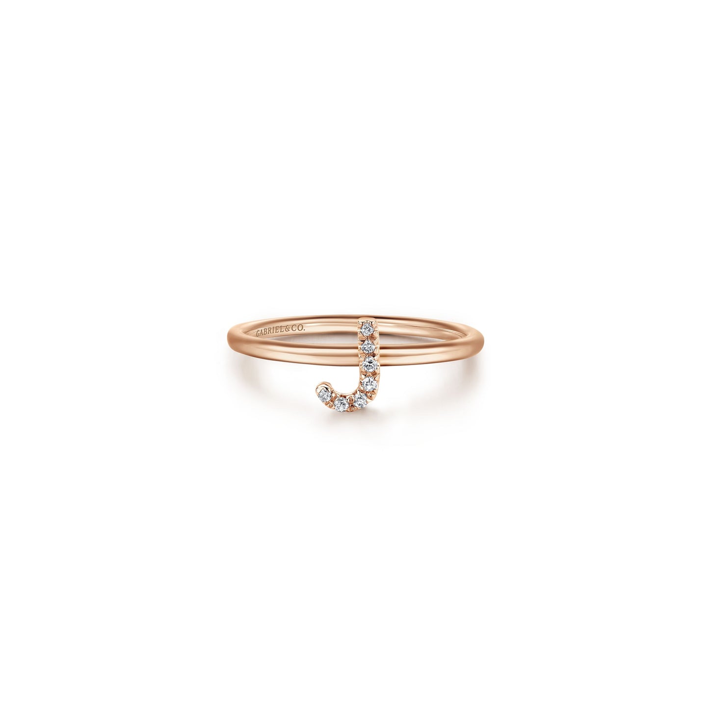 Gabriel - 14K Gold Pavé Diamond Initial Ring
