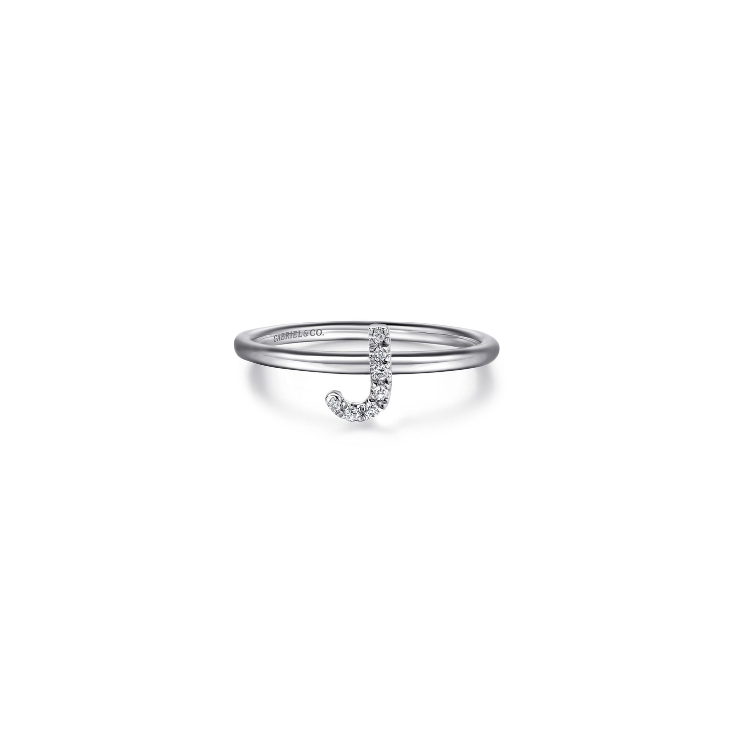 Gabriel - 14K Gold Pavé Diamond Initial Ring