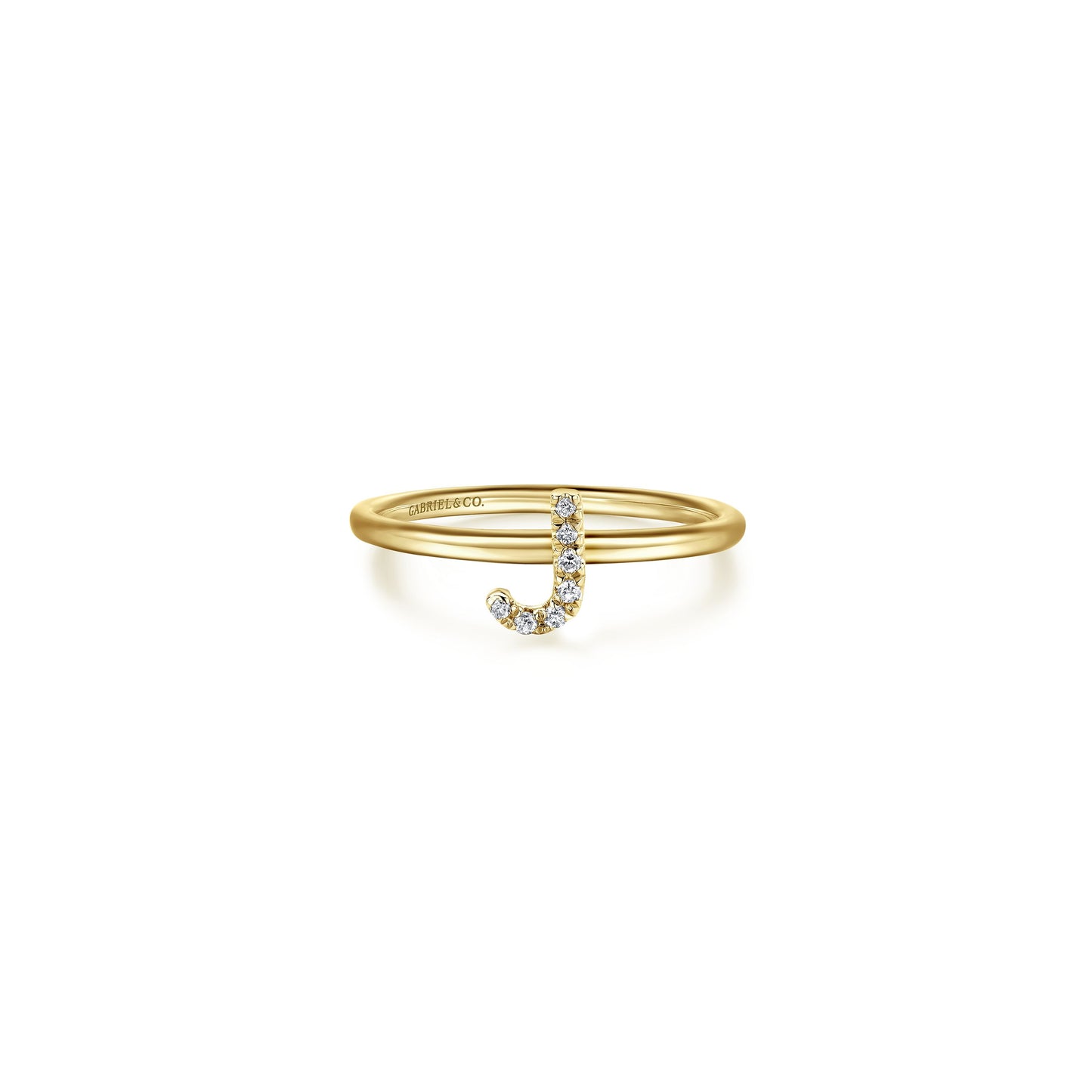 Gabriel - 14K Gold Pavé Diamond Initial Ring
