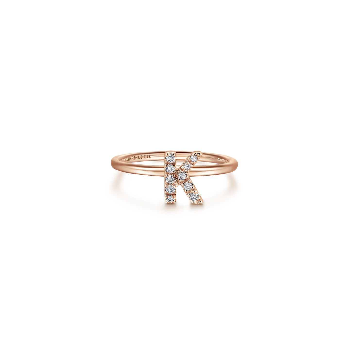 Gabriel - 14K Gold Pavé Diamond Initial Ring