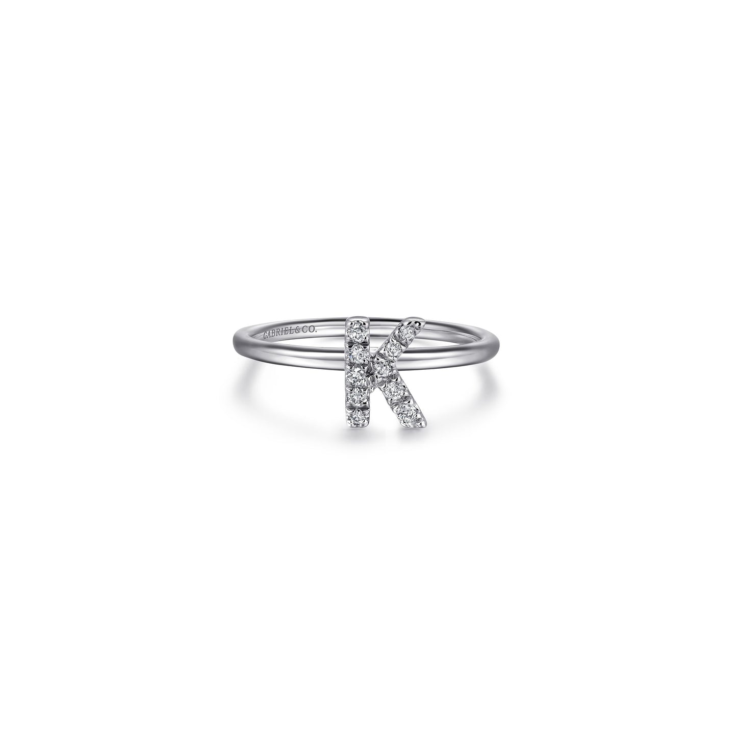 Gabriel - 14K Gold Pavé Diamond Initial Ring