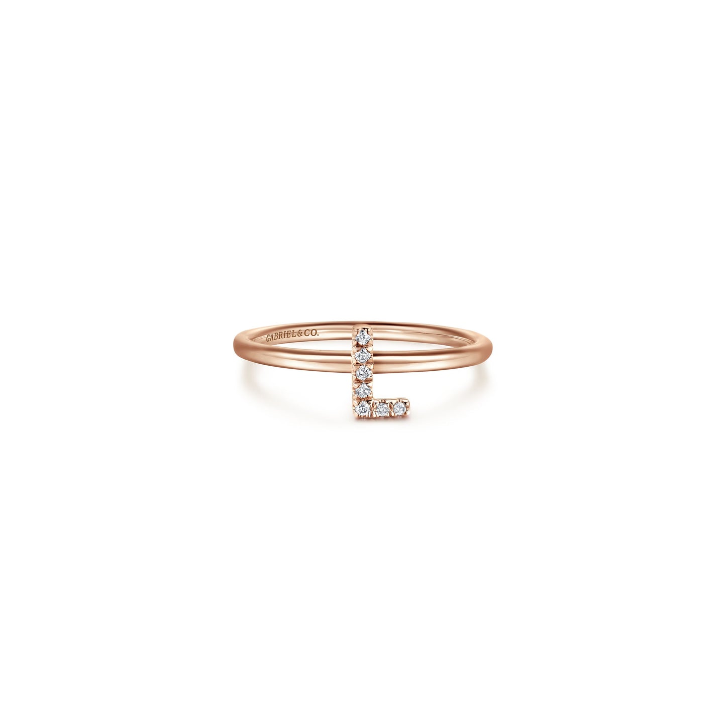 Gabriel - 14K Gold Pavé Diamond Initial Ring