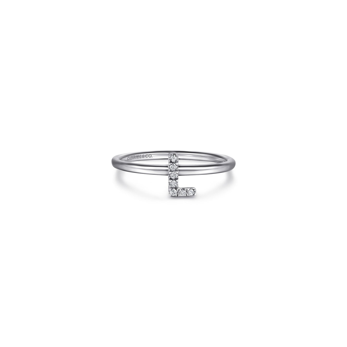 Gabriel - 14K Gold Pavé Diamond Initial Ring